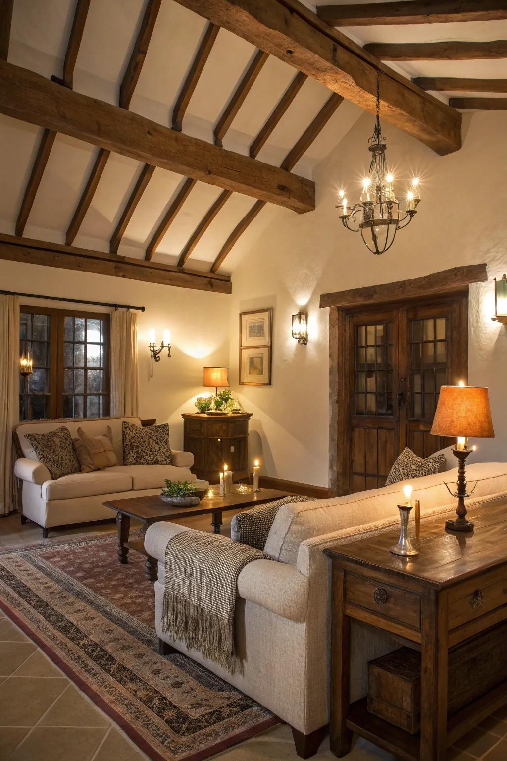 Timeless elegance merges with candle-style fixtures to emit a warm radiance.