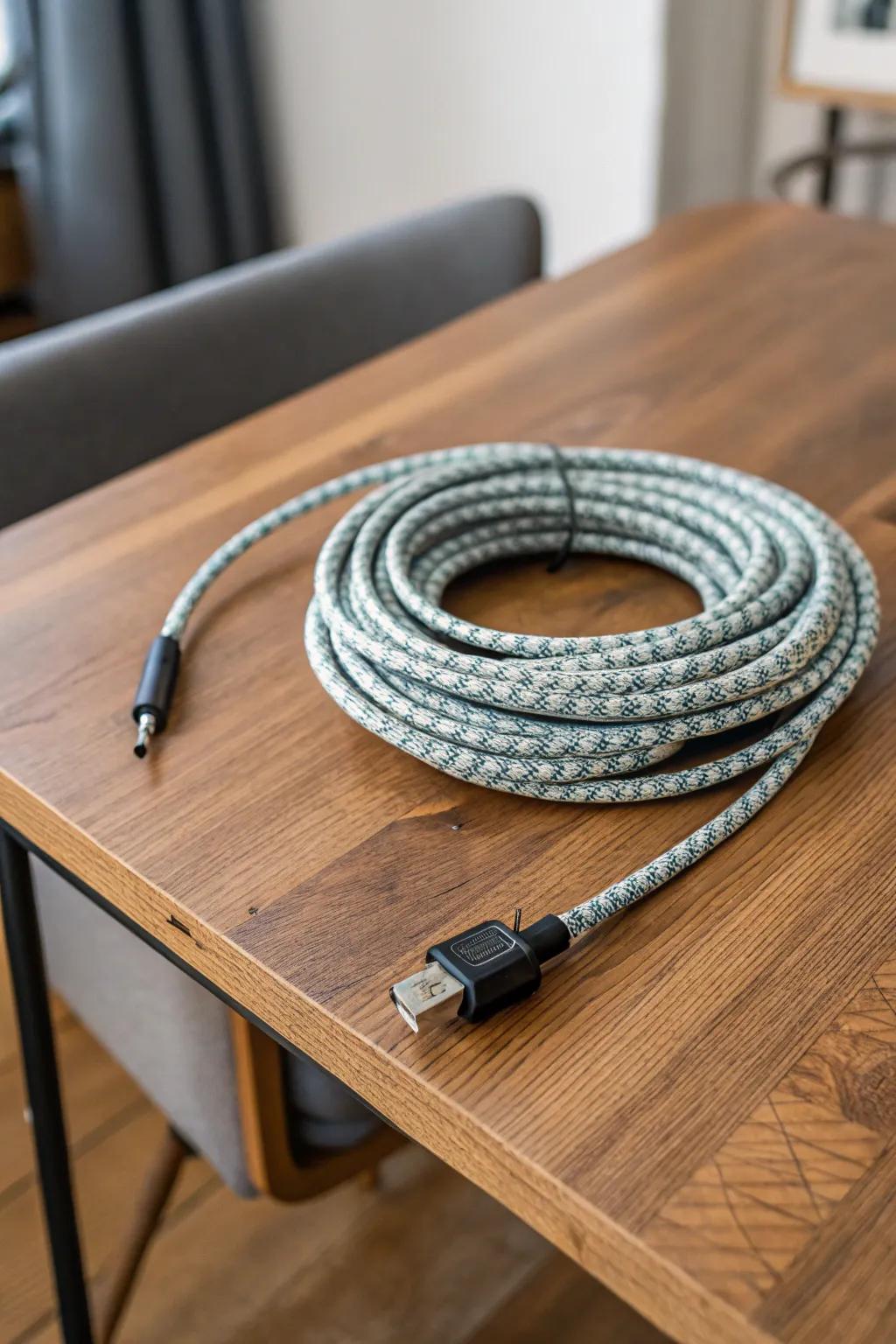 The over-under wrap ensures your cords are twist-free and ready to use.