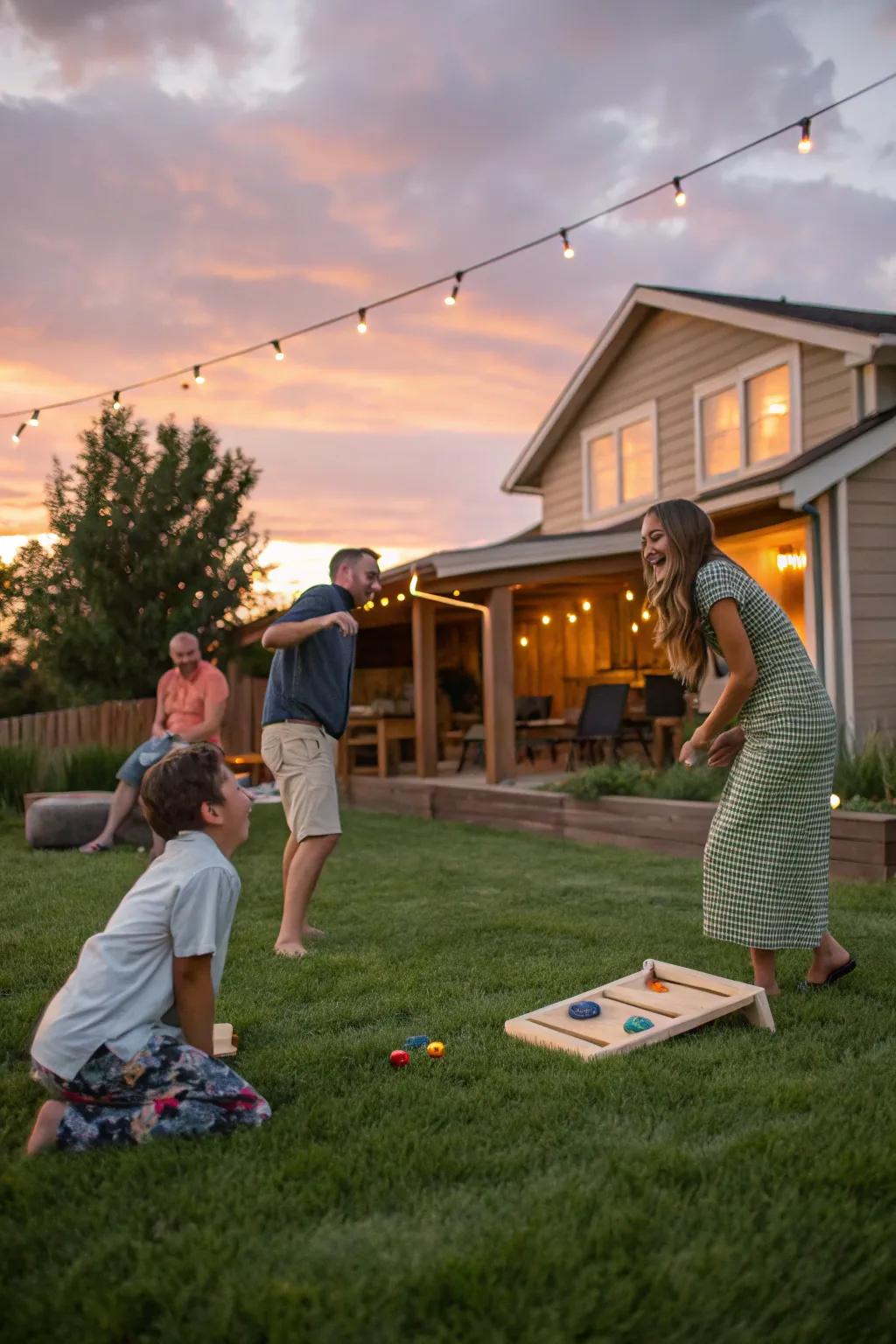 Outdoor games add a refreshing change of scenery to family game night.