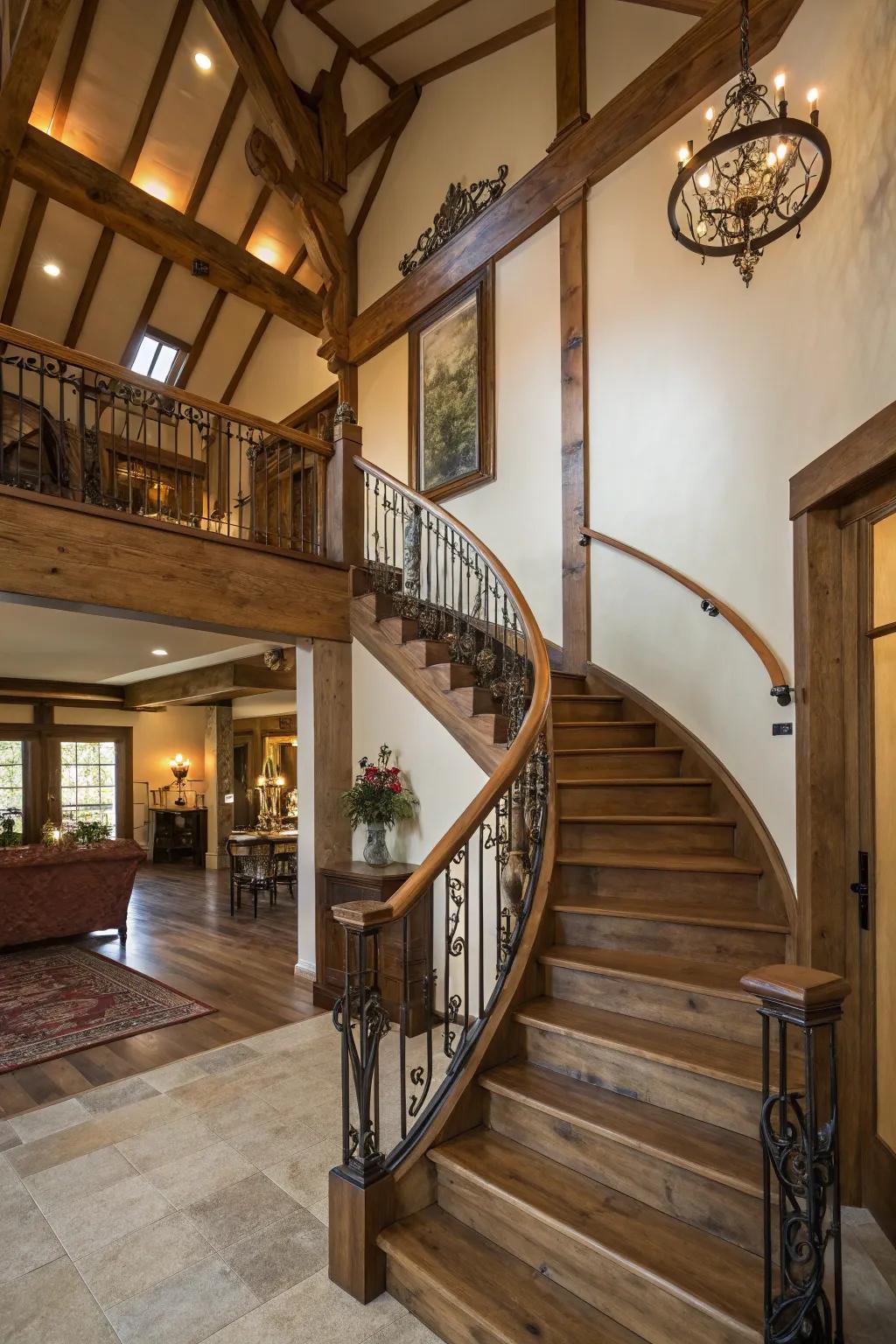 Rounded railings append grace and refinement.