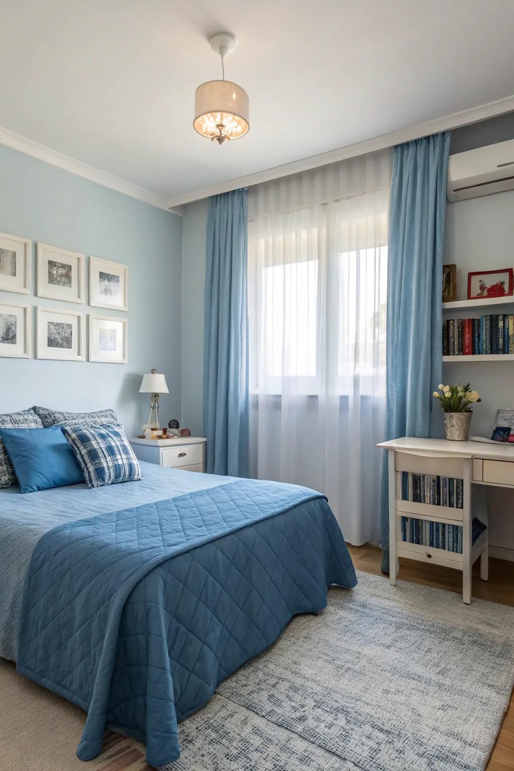 Refreshing azure hues contributing a contemporary twist to the feminine palette.