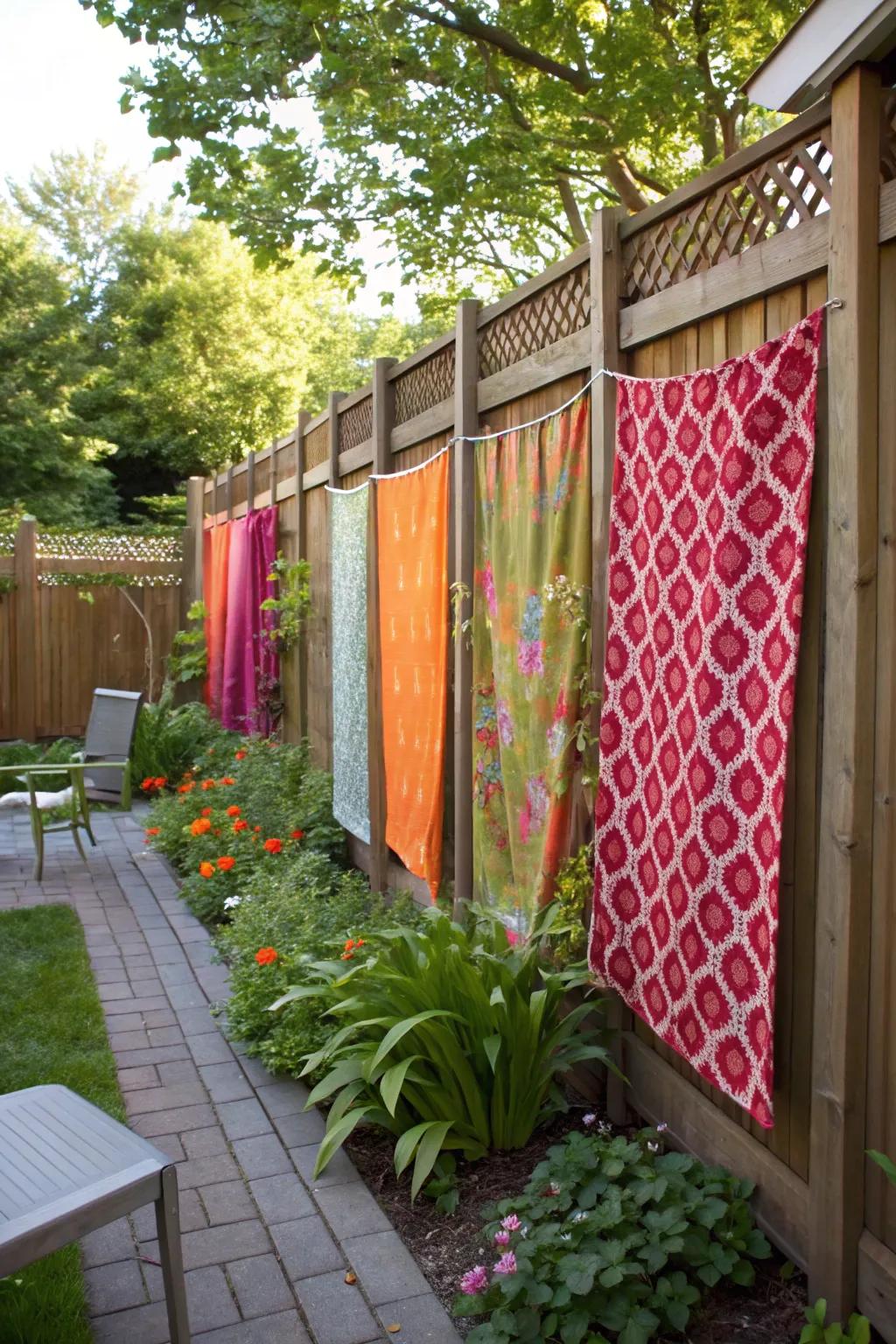 Textile screens offer color and seclusion in one stylish package.