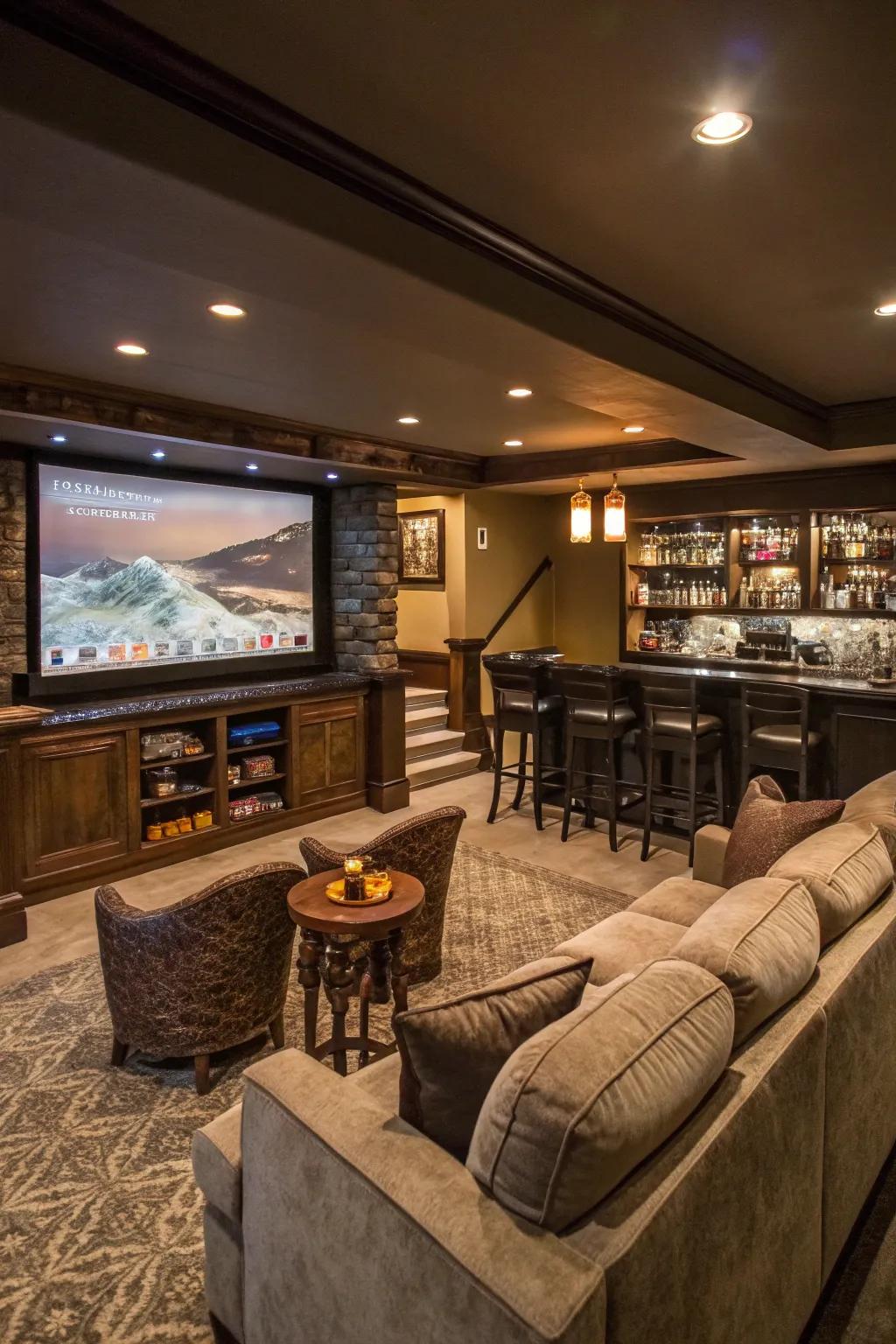 Enjoy movie nights with a home theater bar.