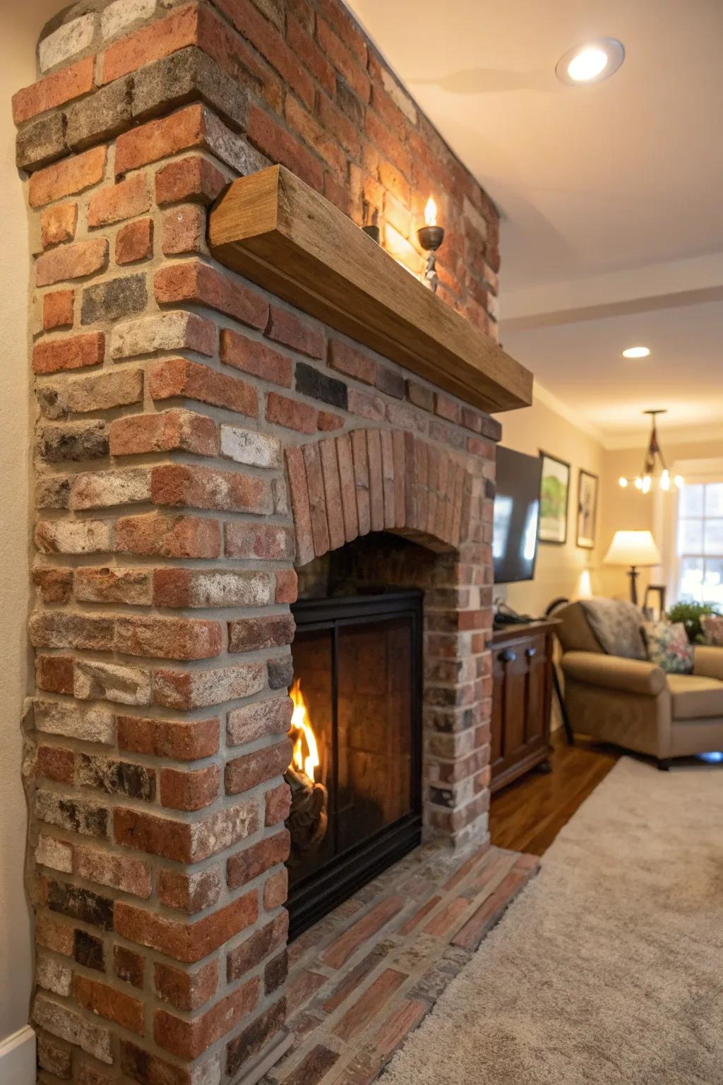 Exposed brick brings texture and architectural interest.