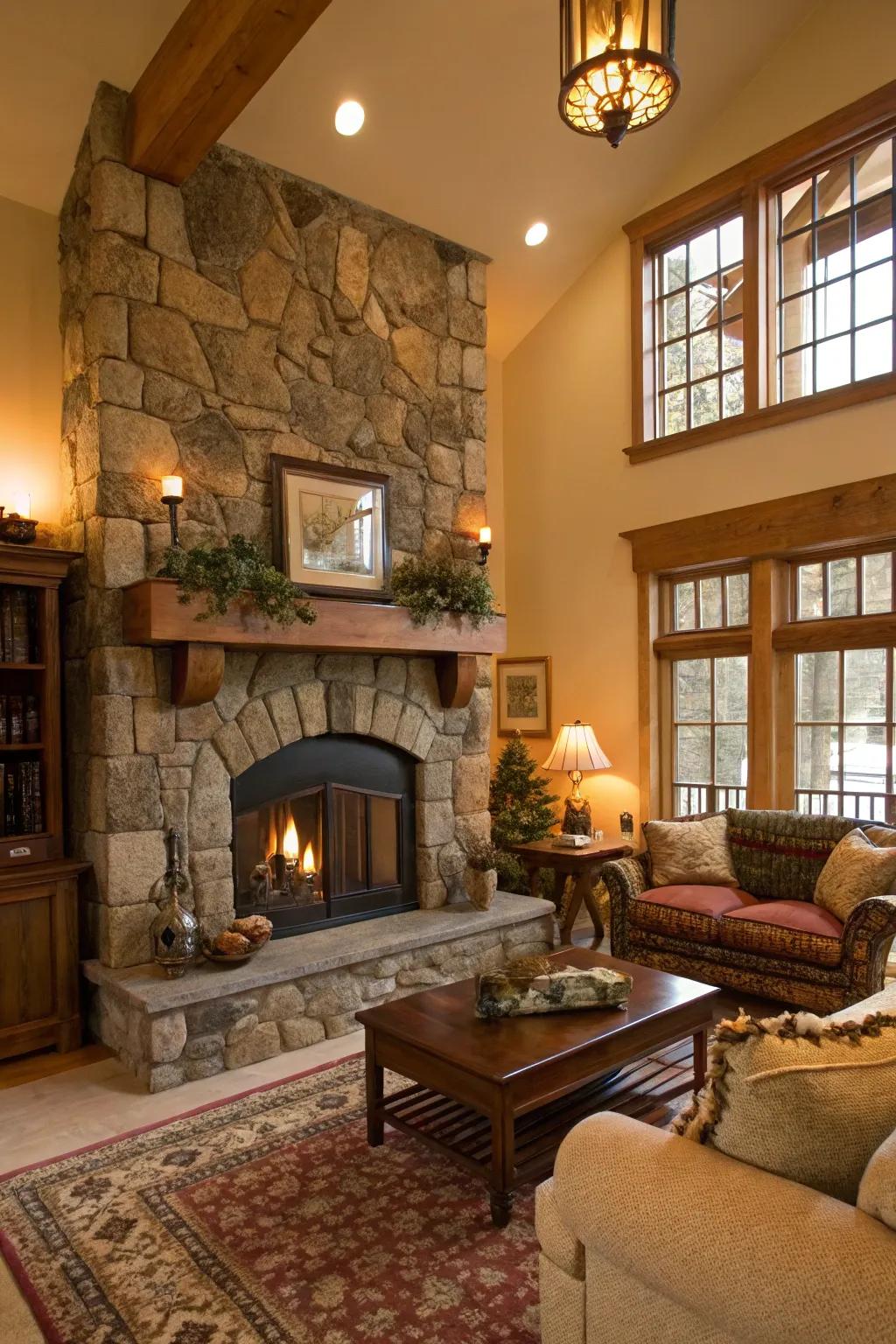 Stone exteriors bring a sturdy, ageless sensation to your fireplace.