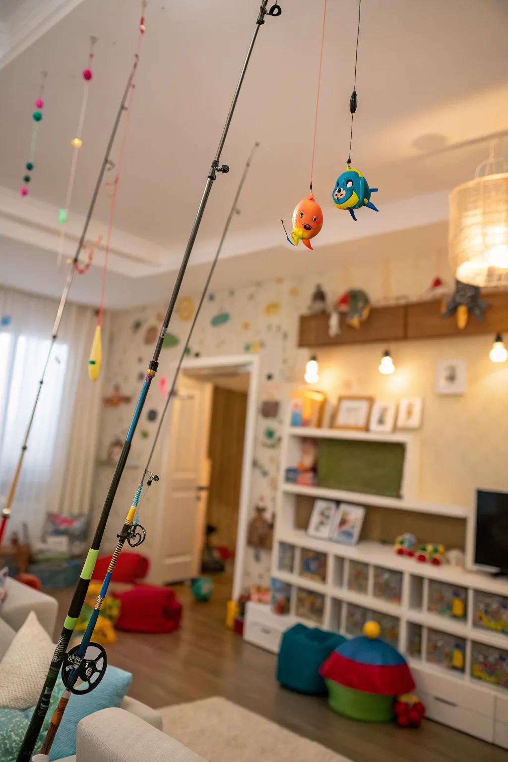 Angling tools usher adventure and enjoyment into a child’s chamber.