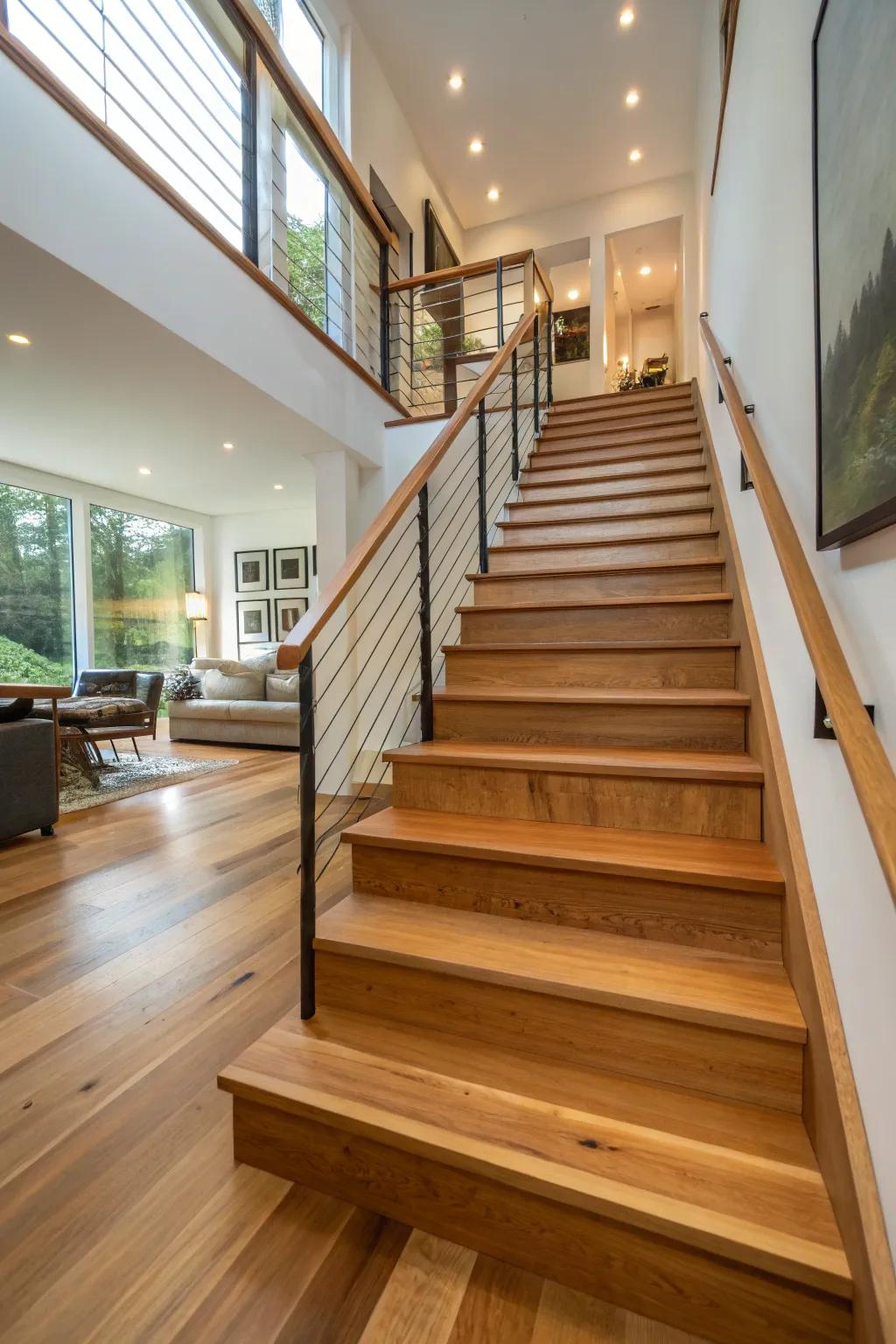 Chef block staircases stand out through their singular grain and texture.