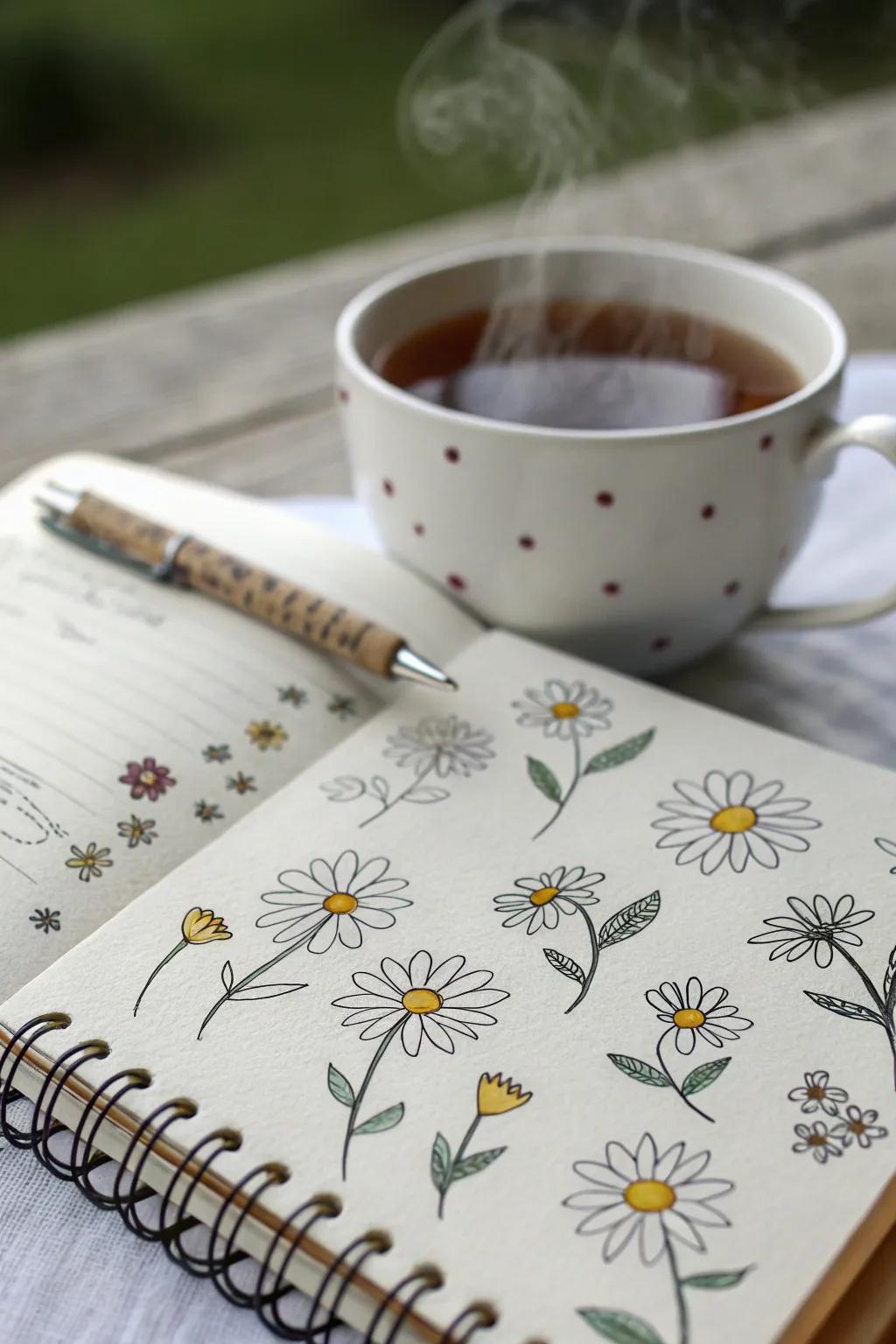 Delicate daisies introduce a cheerful touch to your designs.