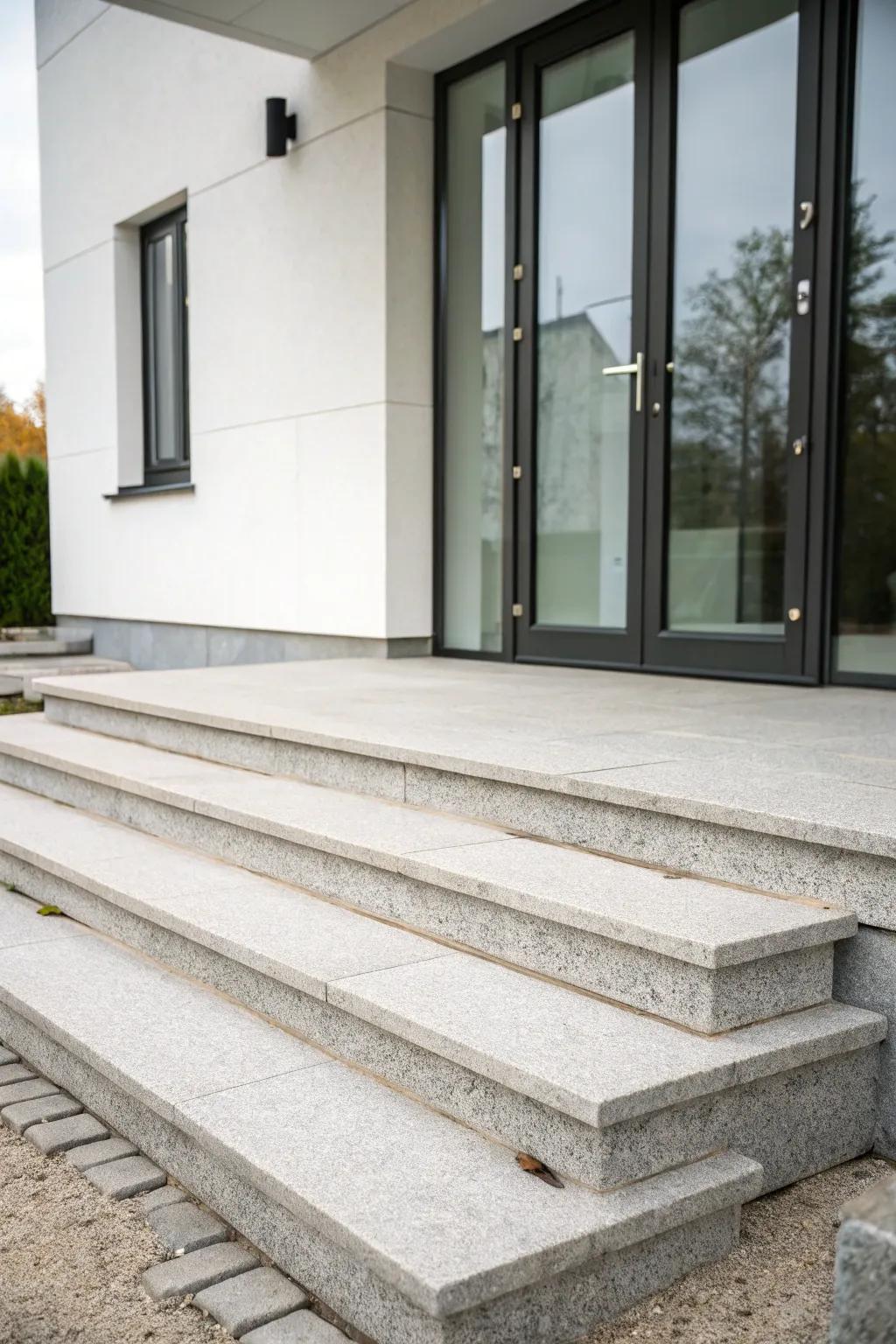 Understated steps for a streamlined entrance.