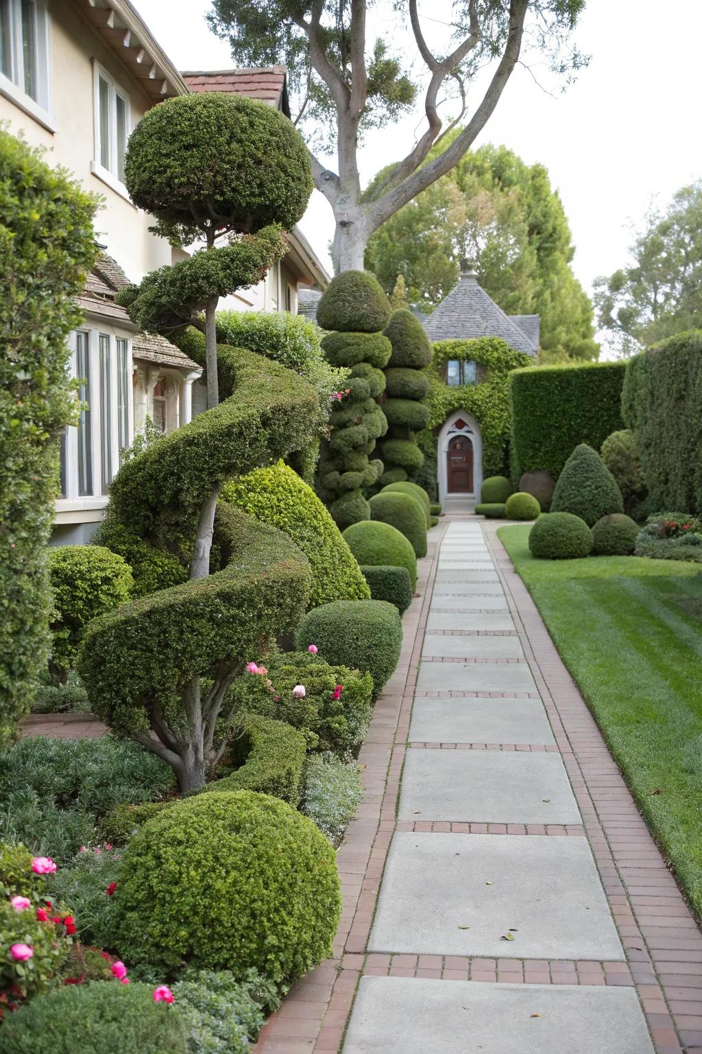 Shaped greenery adds an element of artistry and formality to your garden layout.
