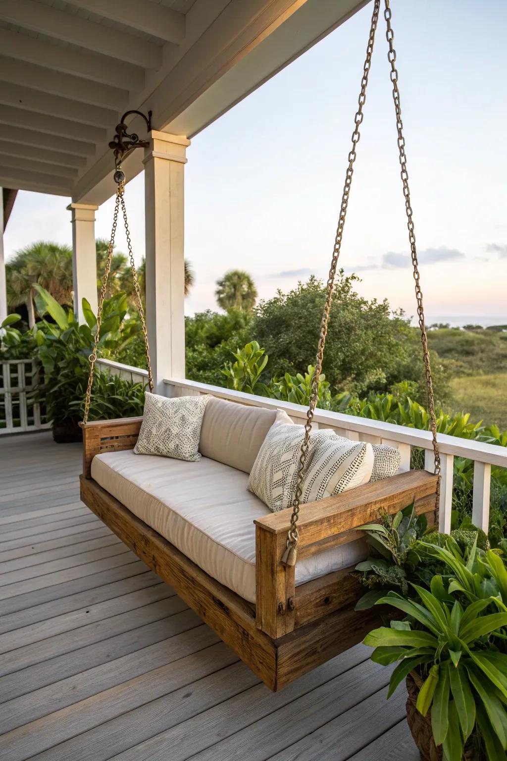 Opt for sustainable materials in your swing design.