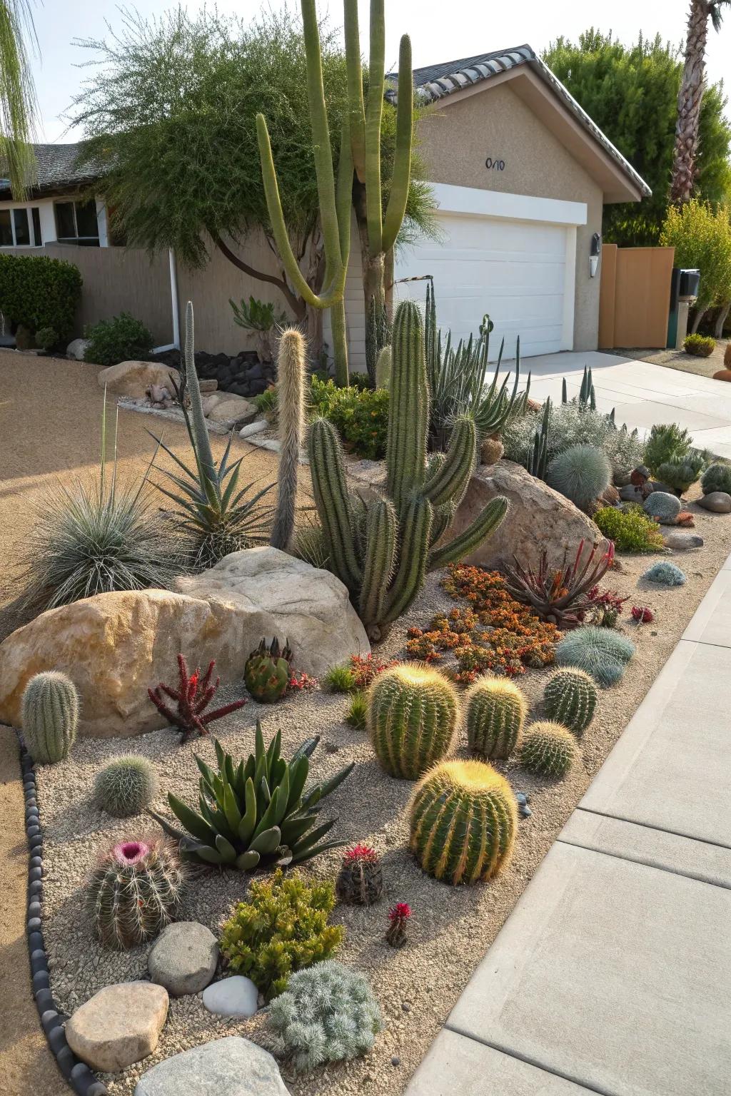 Cacti present a striking and low-upkeep selection.
