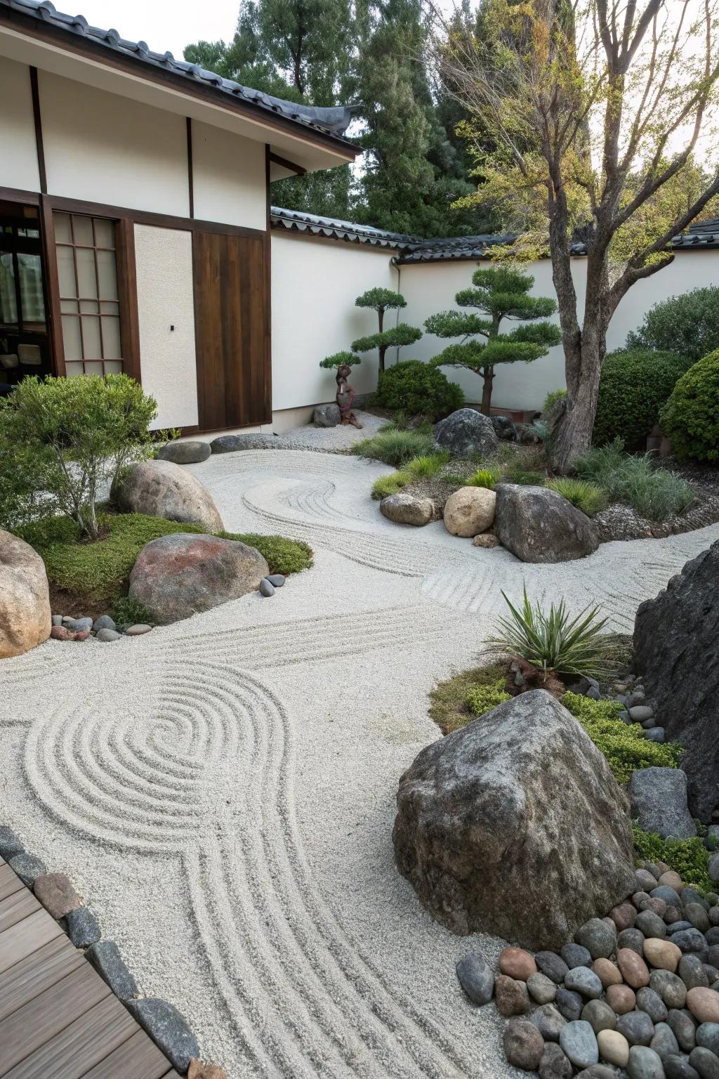 A Serene garden delivers tranquility and splendor.