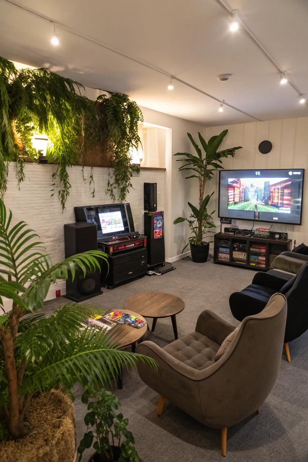 Artificial flora introduce a hint of nature to your gaming room.
