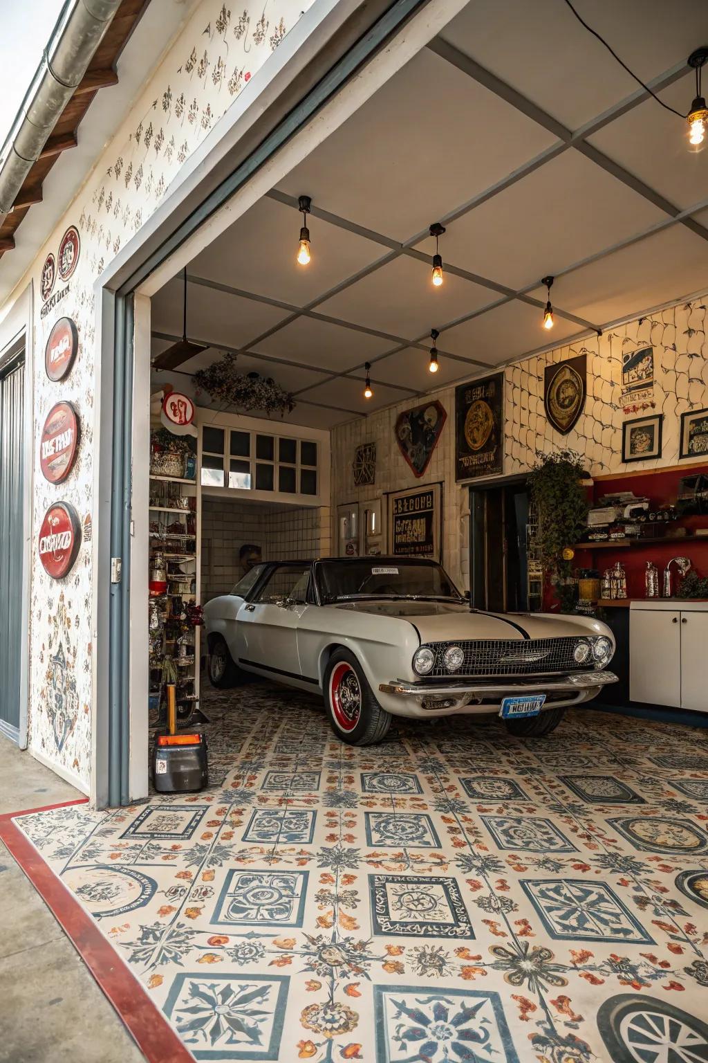 Vintage-inspired coverings infuse nostalgic charm into your garage.
