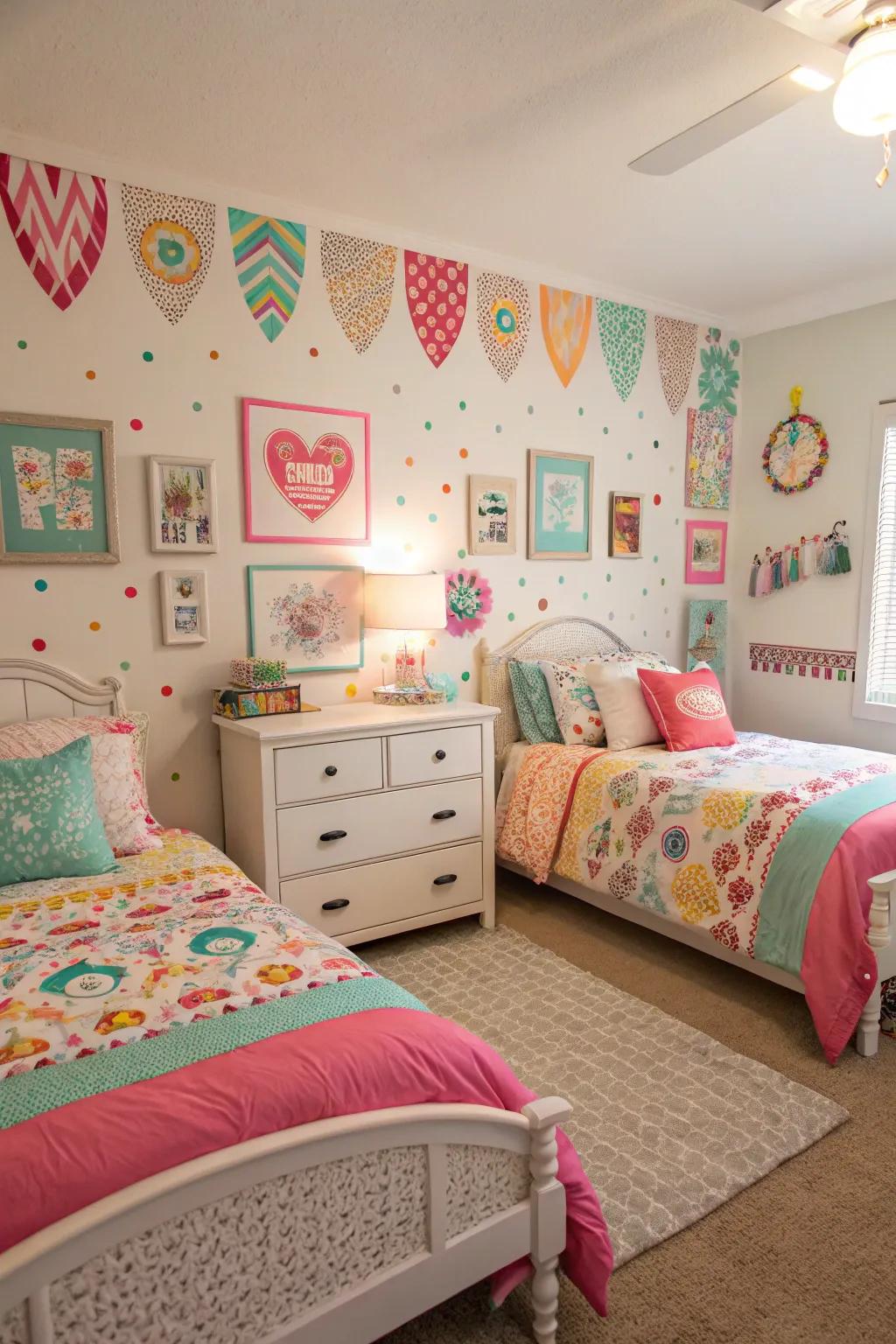 Wall stickers give a fun, easy way to customize shared spaces.