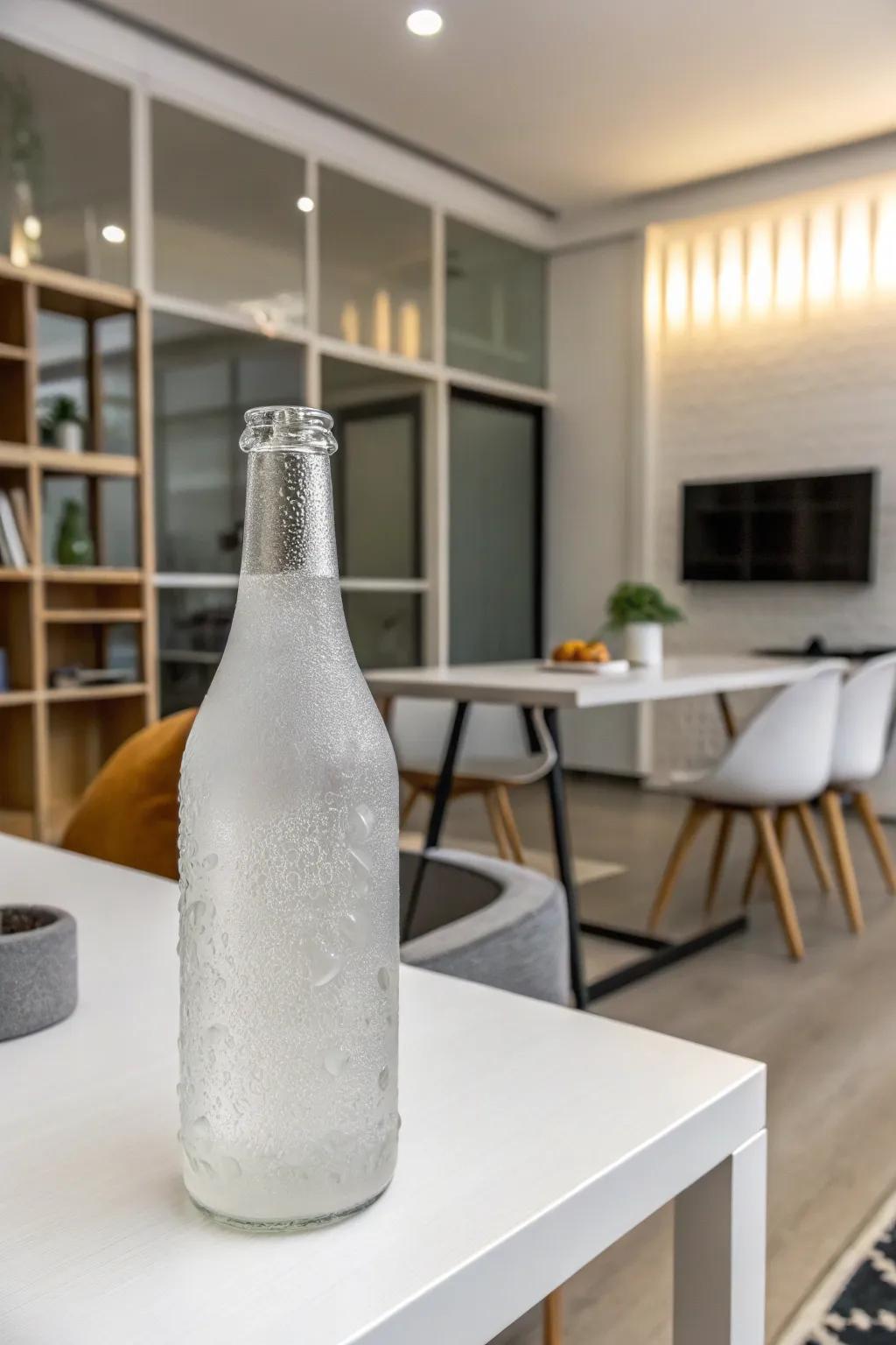 Iced containers delivering a hint of modern elegance.