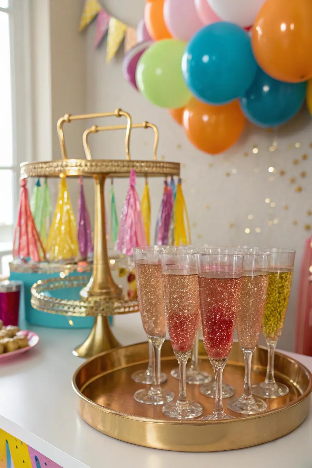 Gilded-themed refreshment bar offering a refined element.