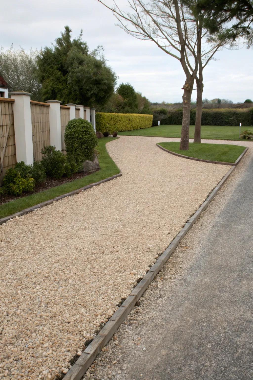 Unassuming edging provides a practical yet understated border.