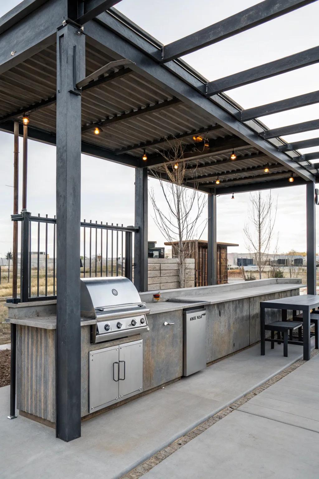 Bring an urban touch to your yard with an industrial haven.