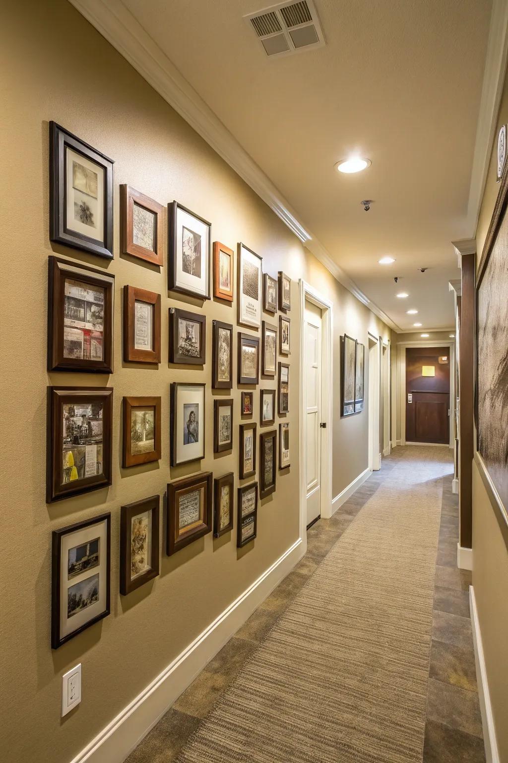 Asymmetry gives your picture wall a lively vibe.