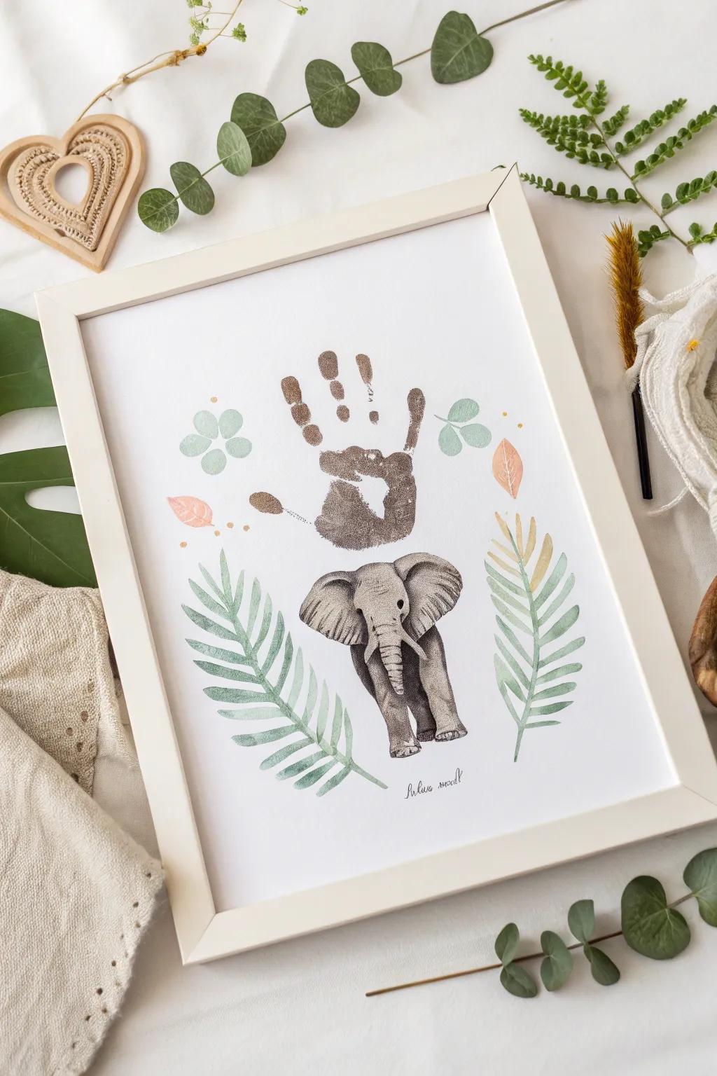 Embark on a Safari Adventure with your little one's creativity, where tiny handprints become majestic elephants.