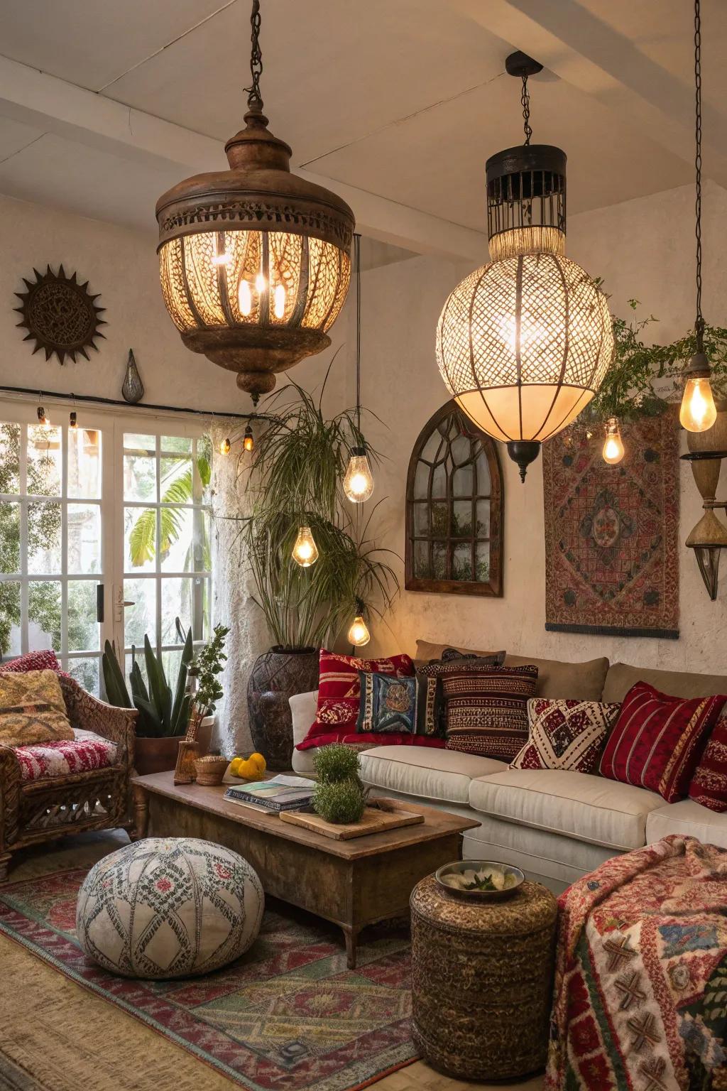 Bohemian lights for an artistic and eclectic vibe.