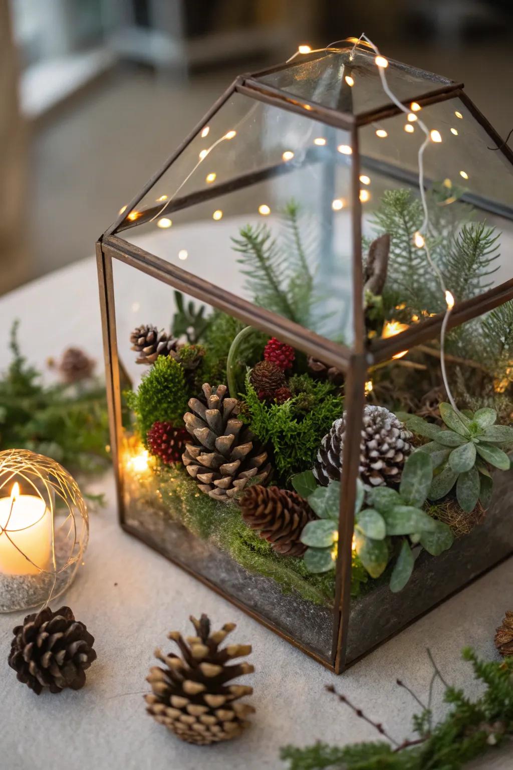 A periodic garden bringing the essence of winter indoors.