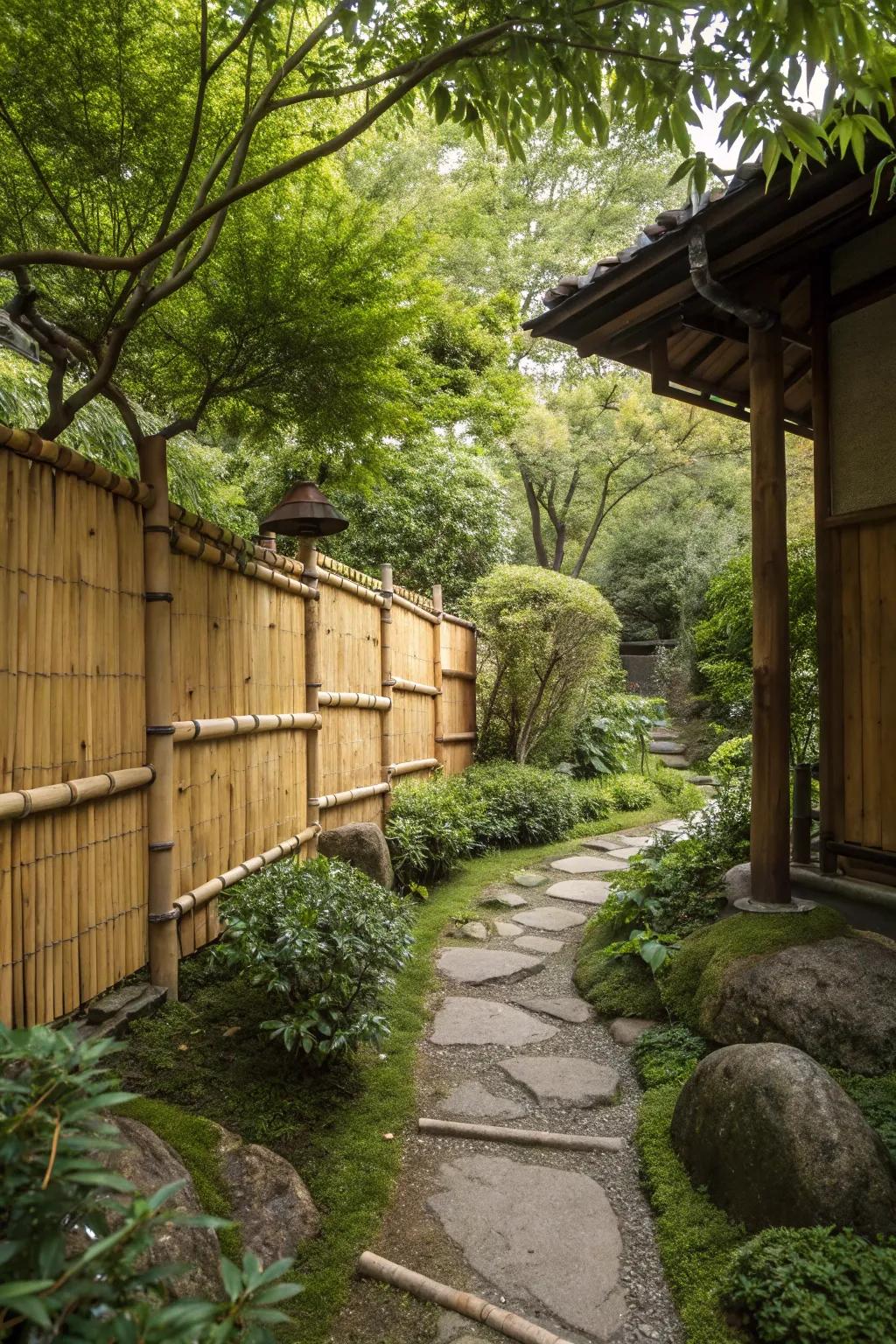 Bamboo gates are a naturally beautiful choice.