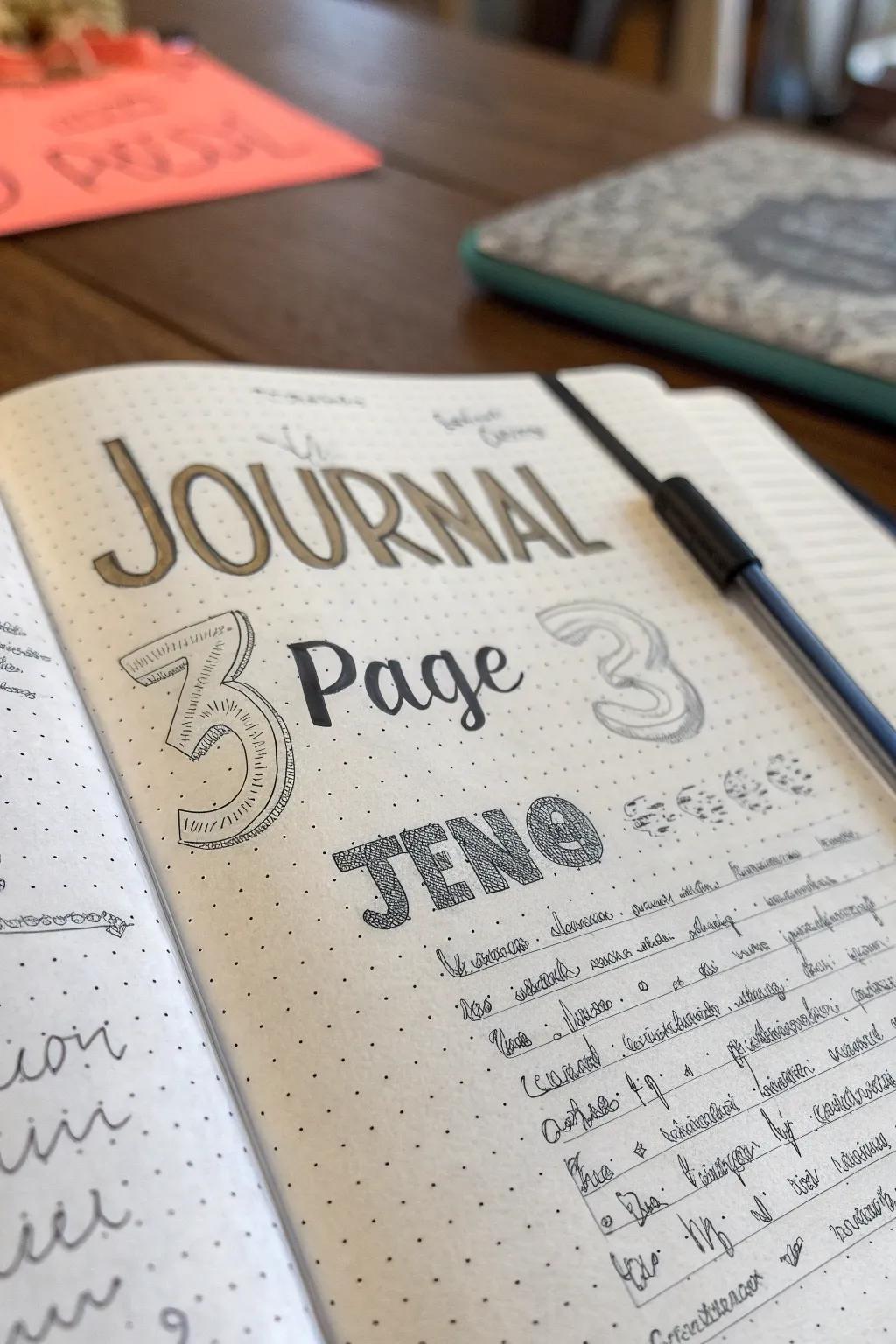 Dimensional lettering introduces depth to your headings.