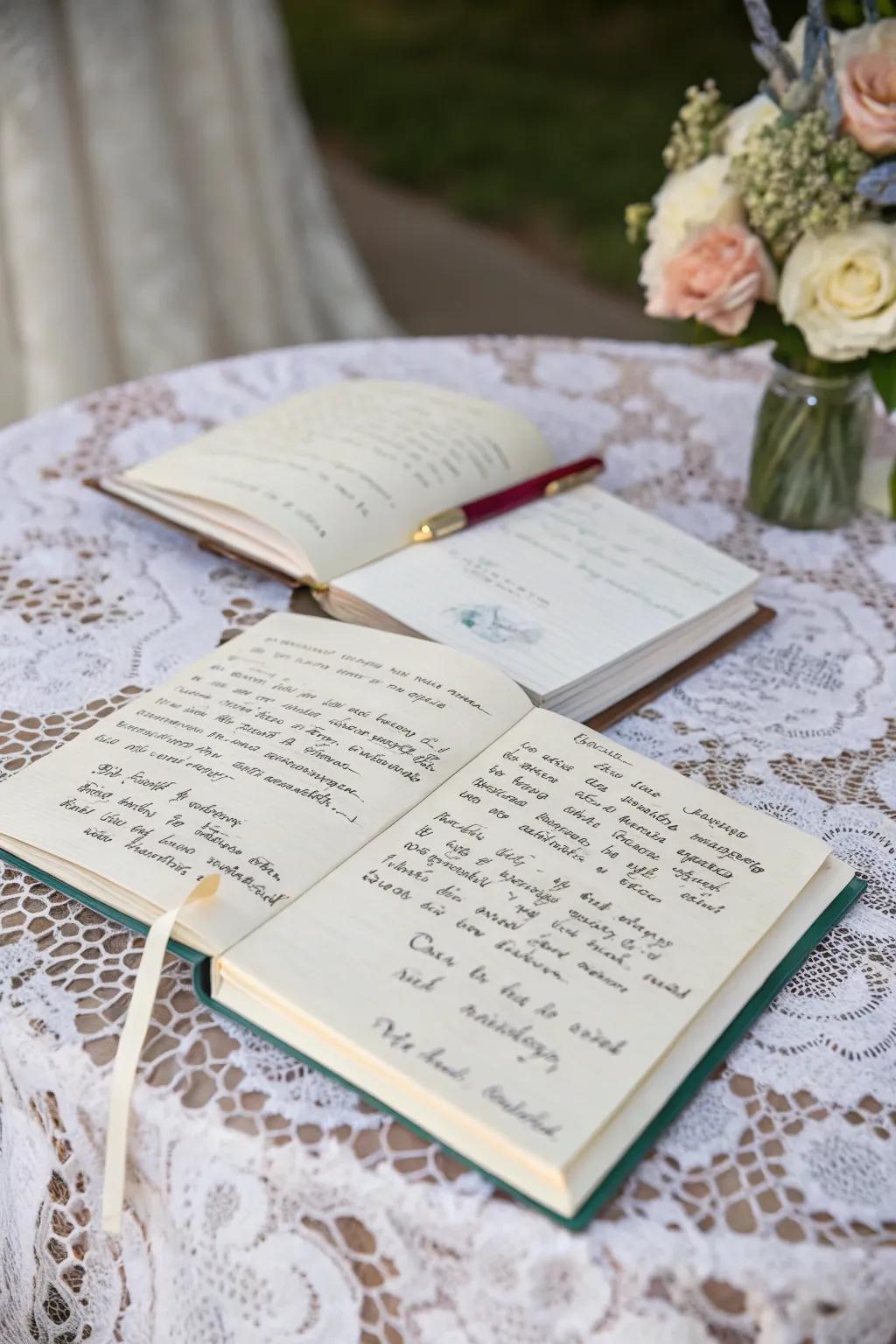Promise records preserving the heartfelt vows made on a wedding day.