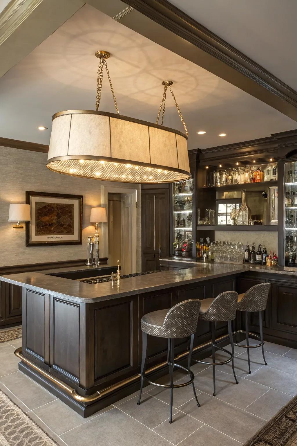 Metallic details add glam to your setup.