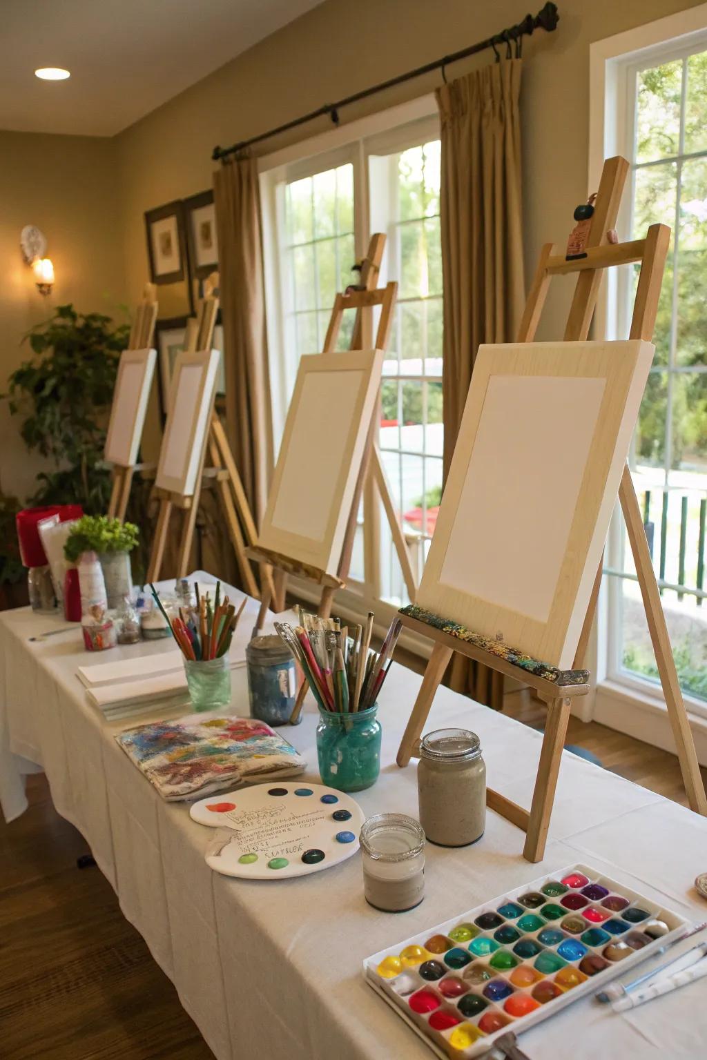 An artistic presentation spot where guests can artistically express themselves.