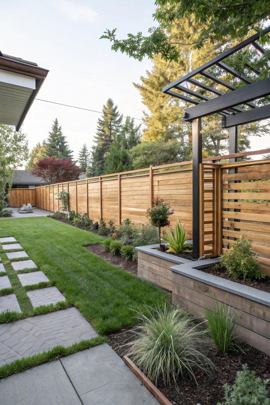 Floating beams make a open, airy design.