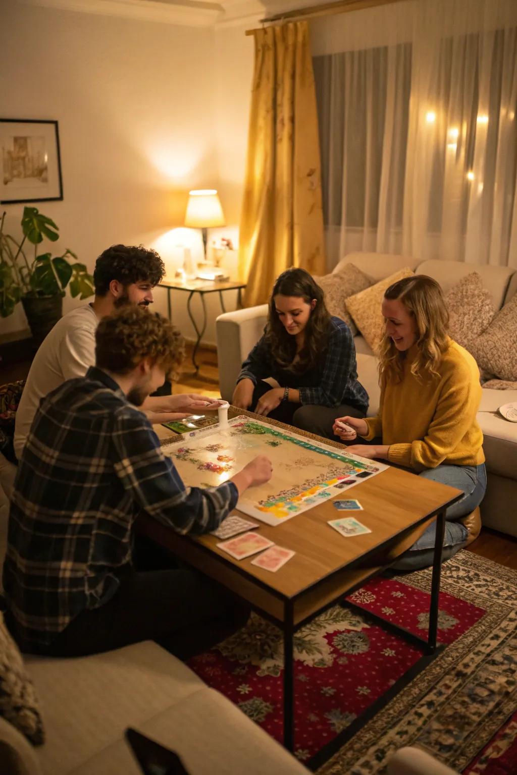 A lively game night bringing friends together