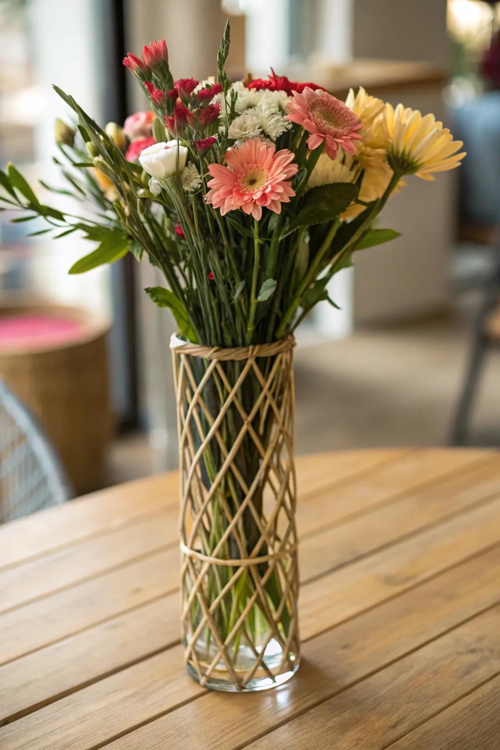 A harmonious bouquet employing the intersecting method.