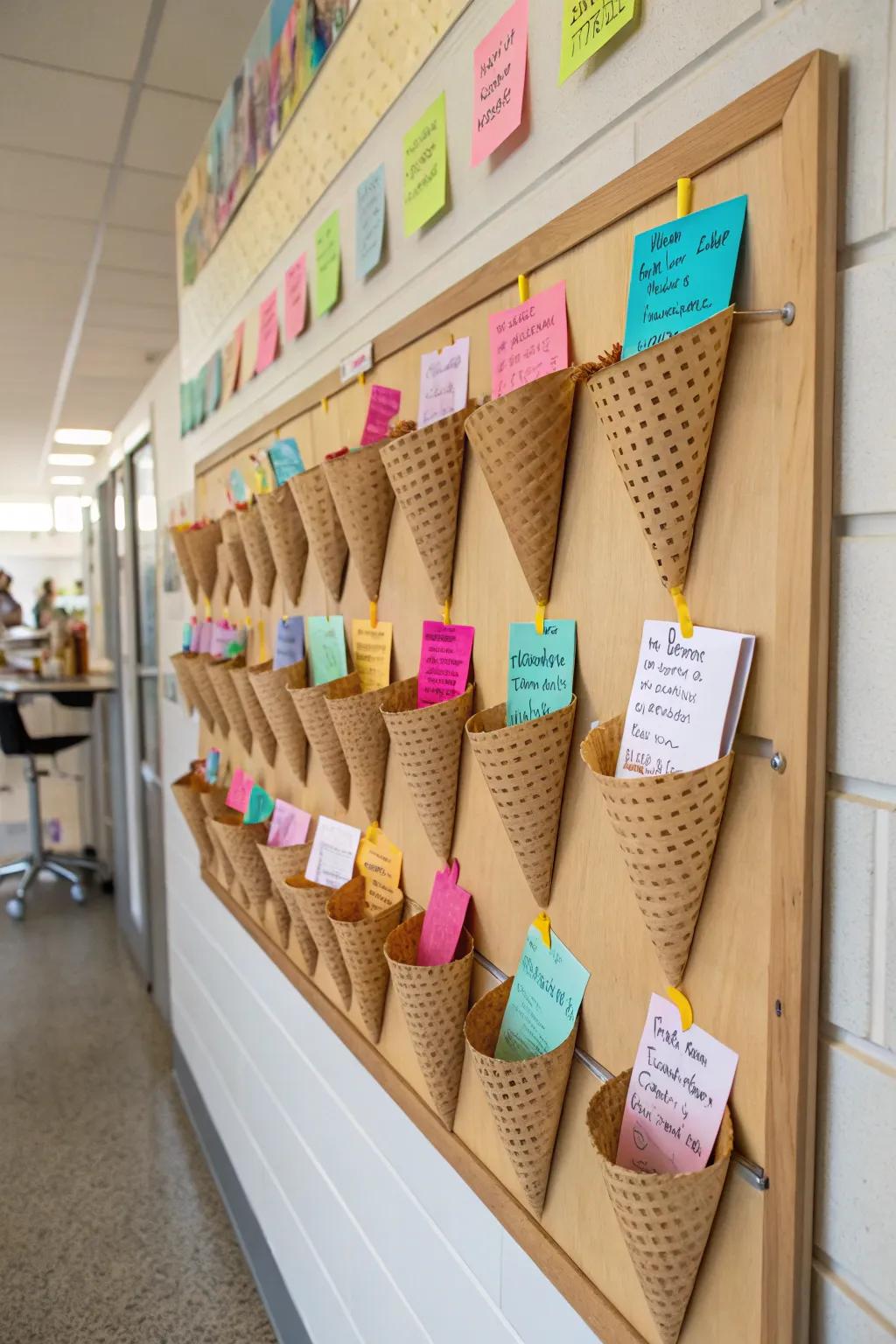 Add depth with cone-shaped pockets.