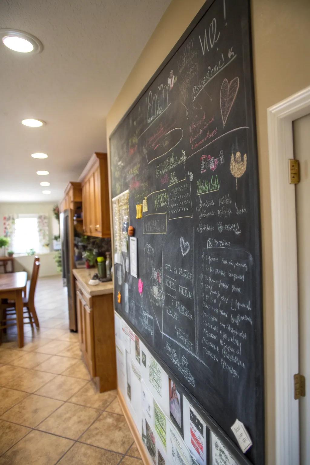 Chalkboards are both playful and practical.