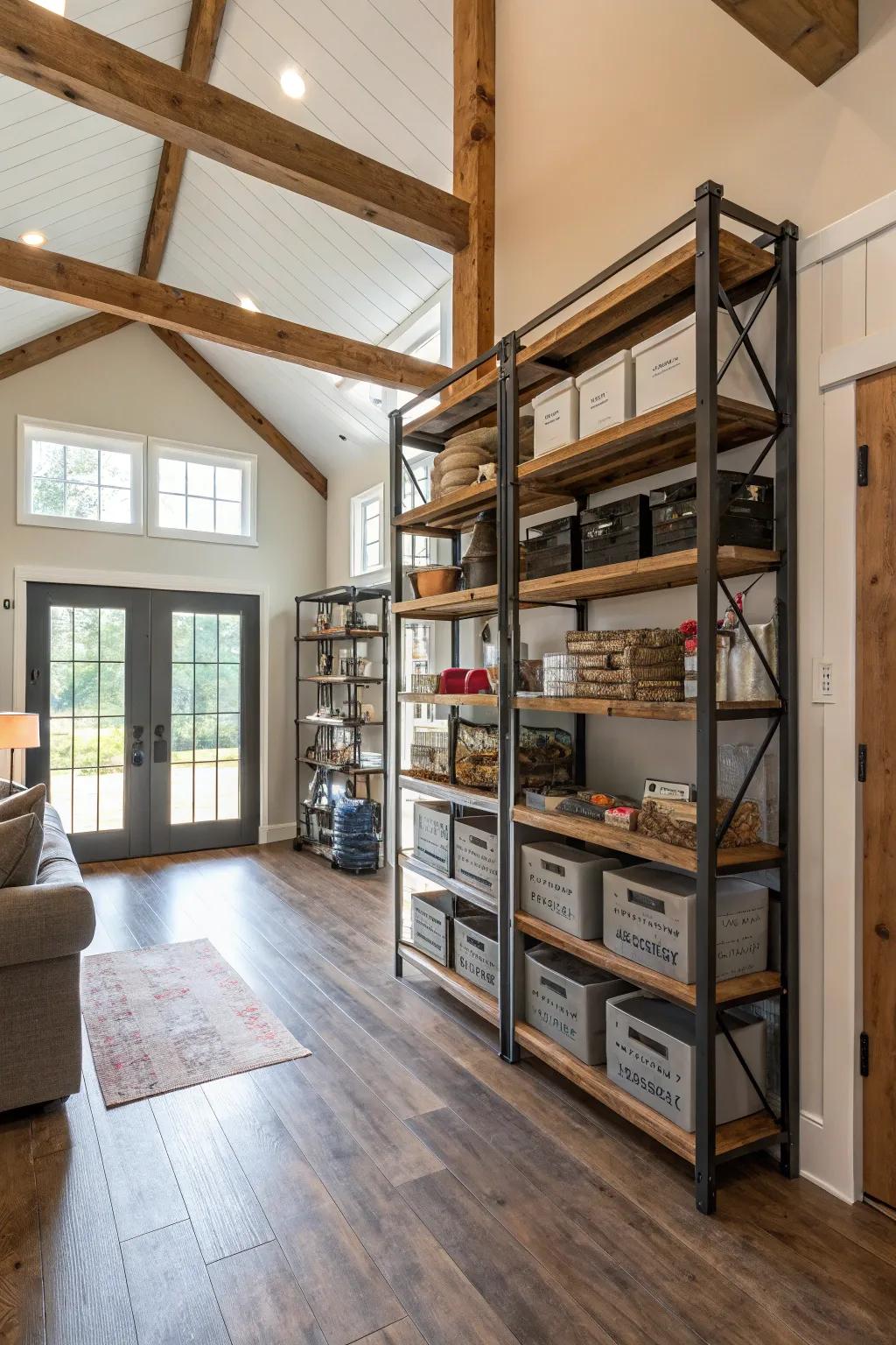 Upward storing maximizes space utilization and maintains tidiness.