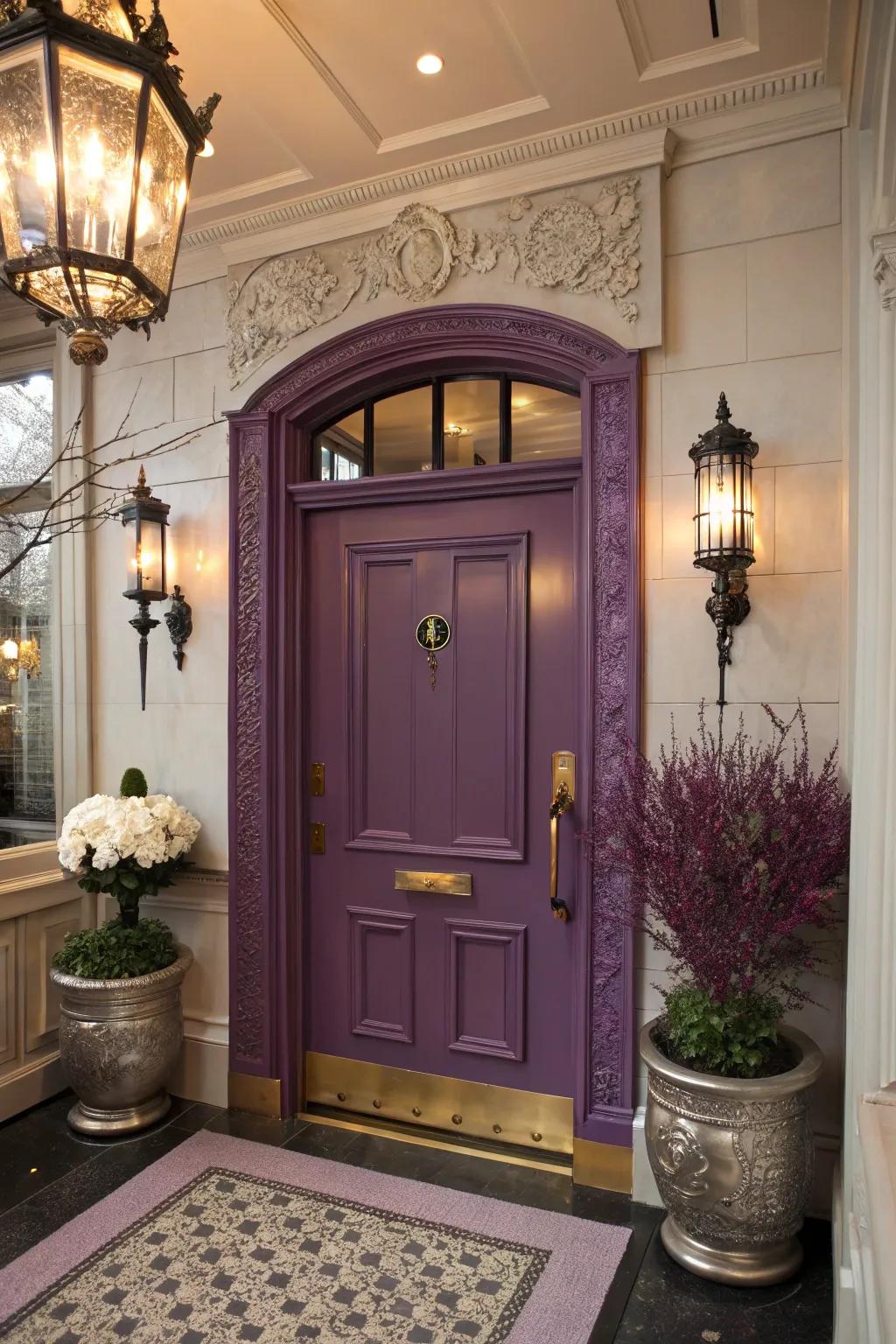 A iris door adding luxury and creativity to the entryway.