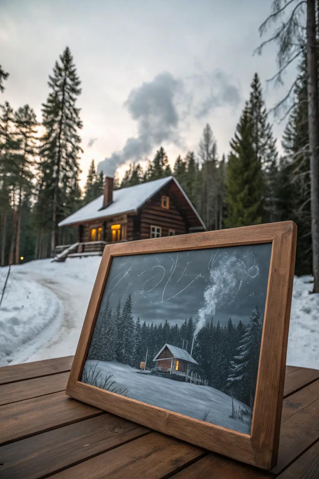 Evoke the comfort of a winter edifice.