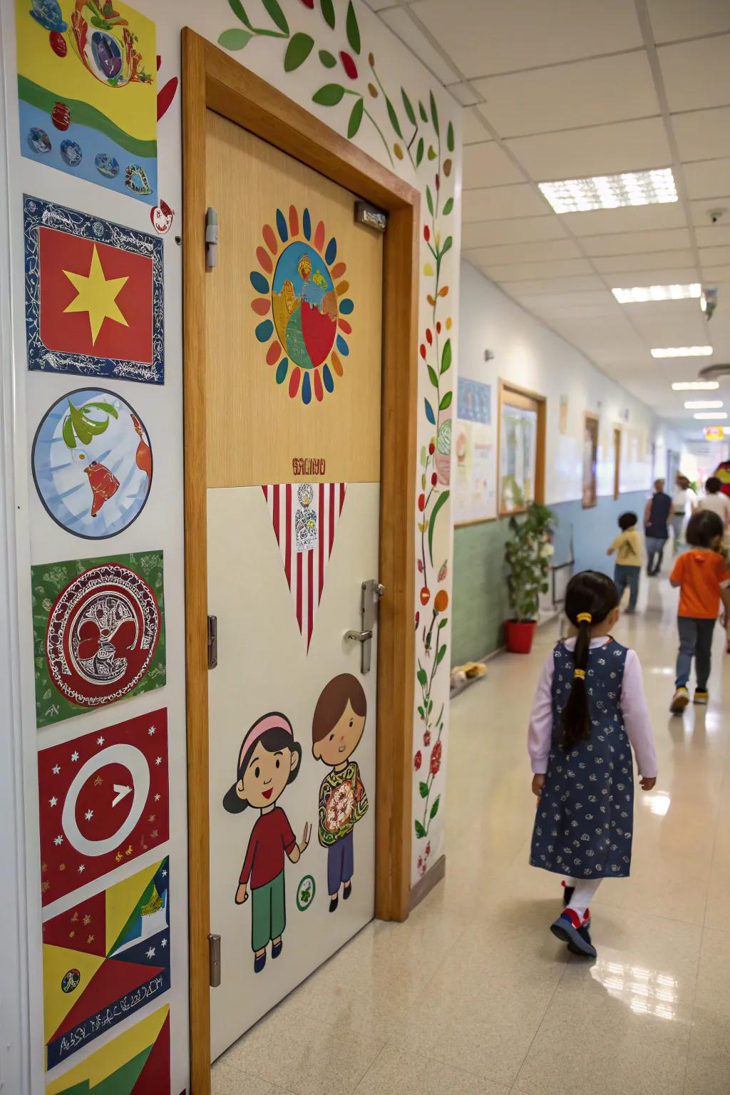 A kindergarten portal featuring cultural emblems and diverse themes.