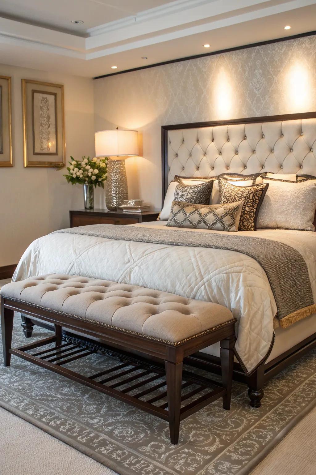 A bench adds both style and functionality.