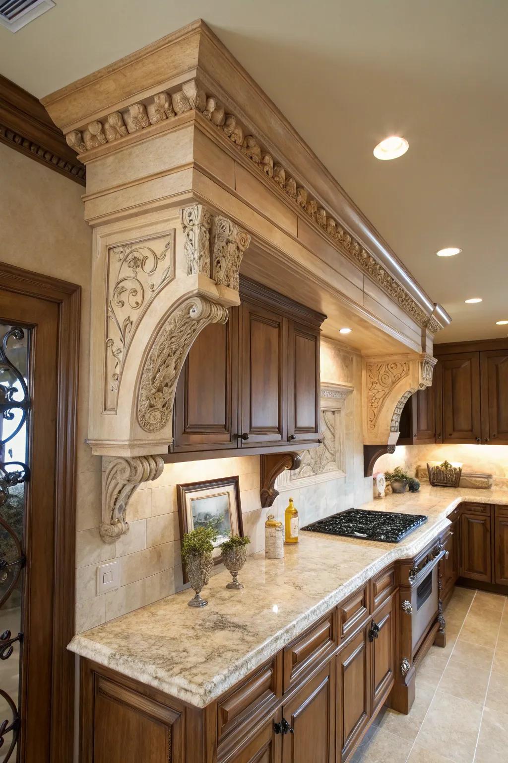 Supports introduce historic sophistication to molding.