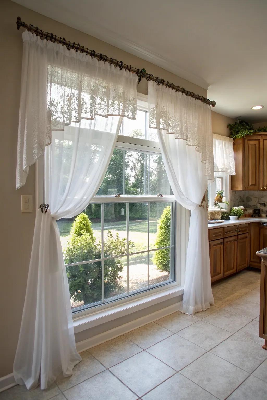 Create height with strategic valance placement.