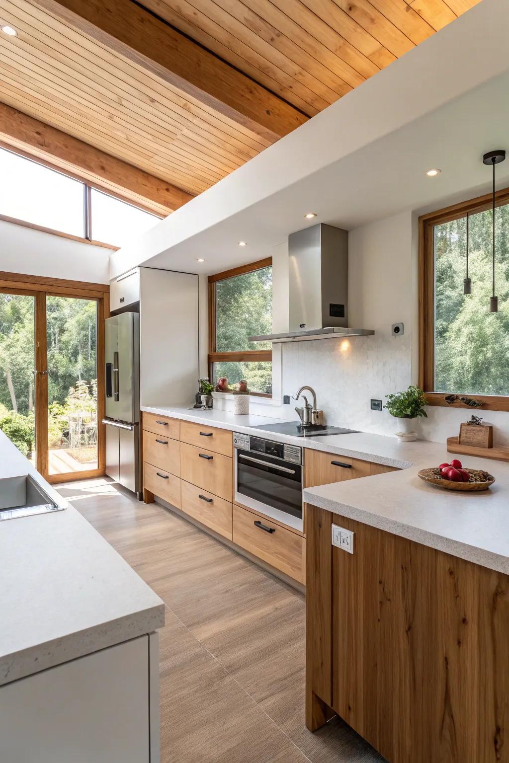 Eco-friendly composites offer sustainable style for modern kitchens.