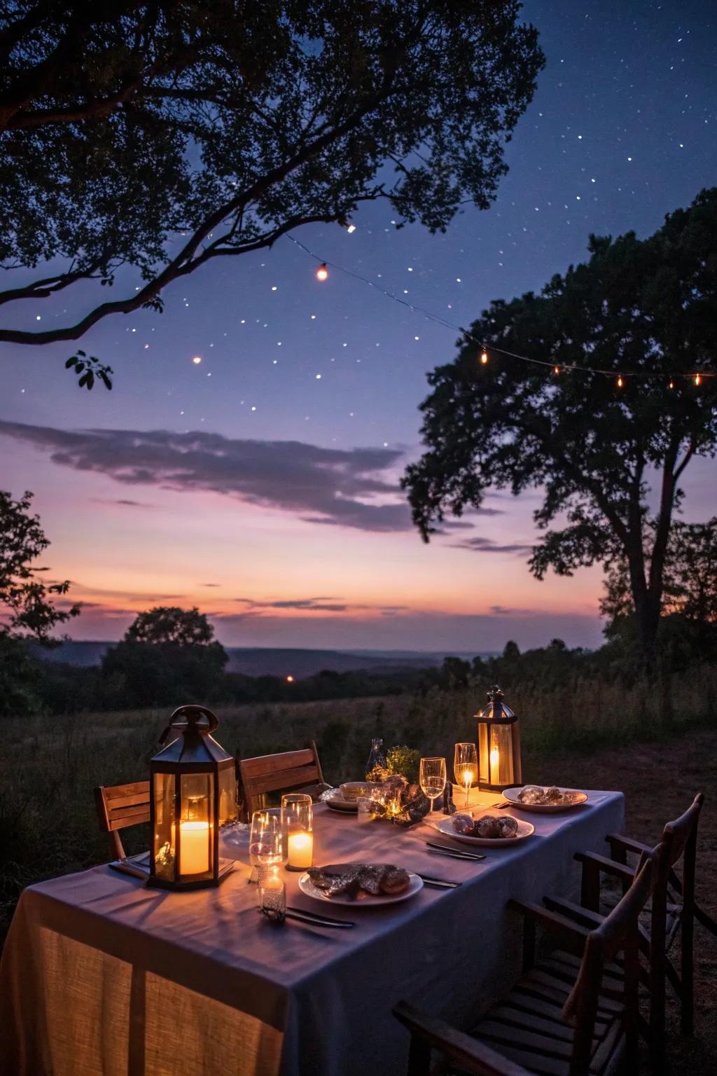 Luminaries enhance the magic of al fresco dining experiences.