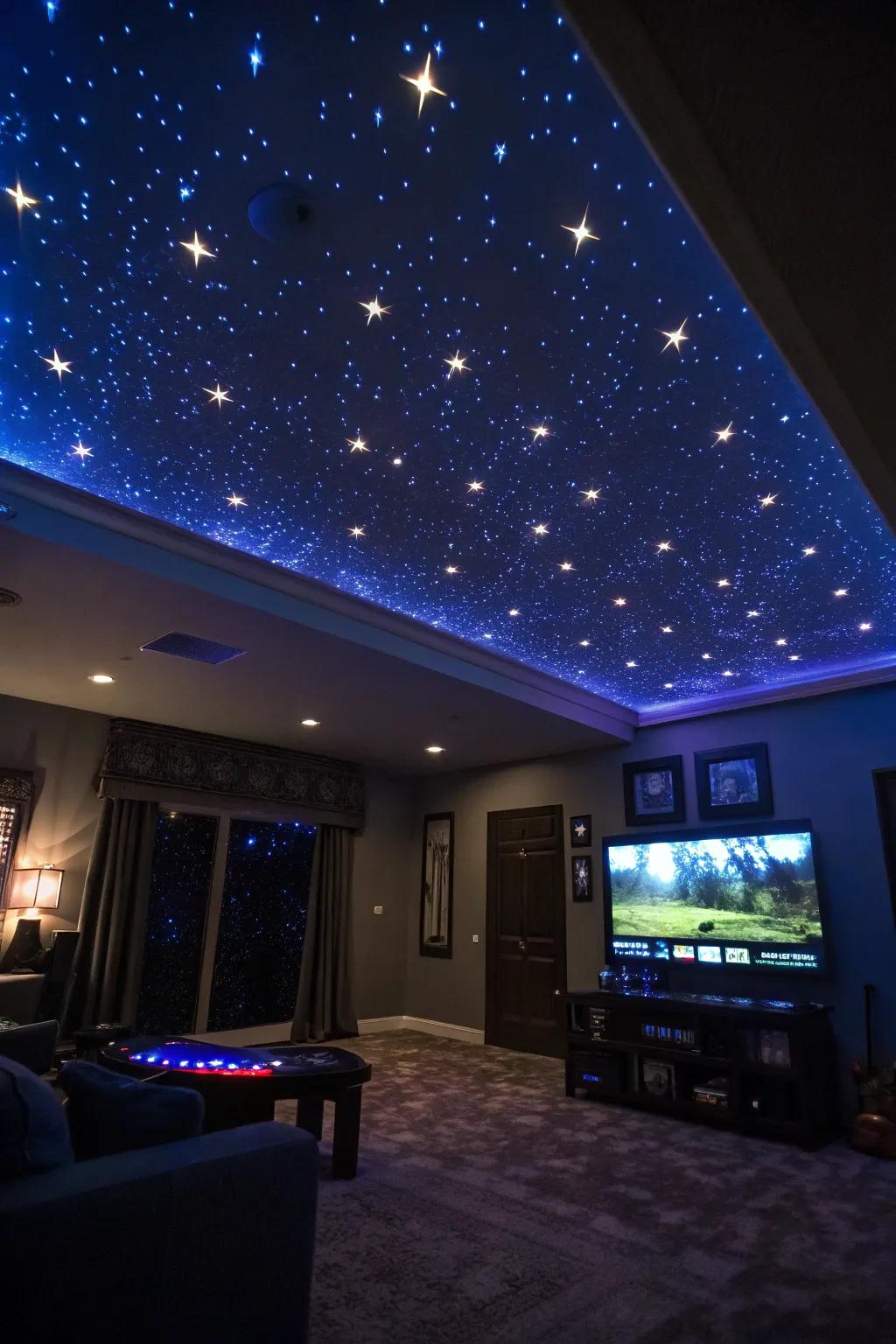Enchant your gaming nights through a starlit ceiling.