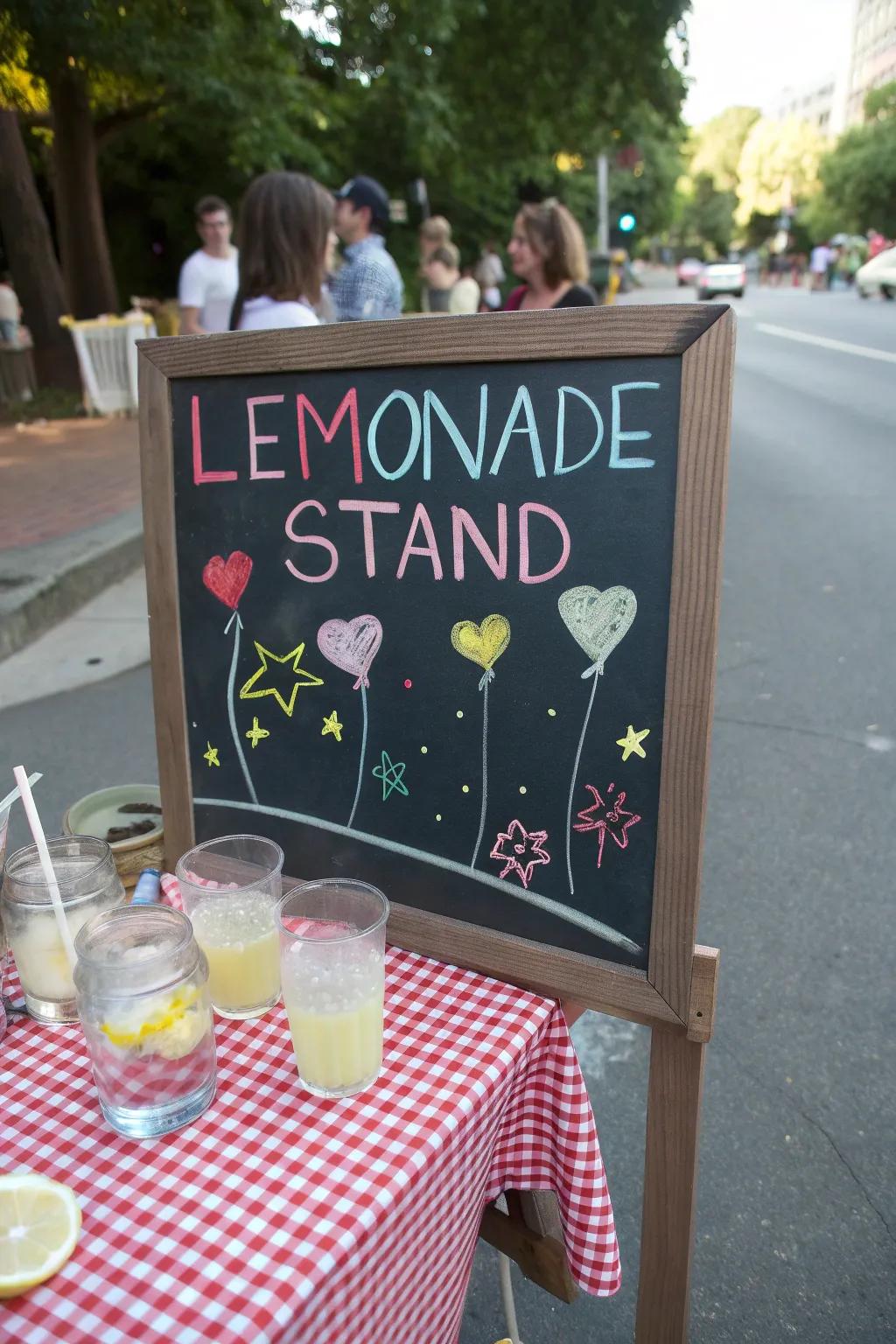Interactive chalk artistry engages patrons creatively.