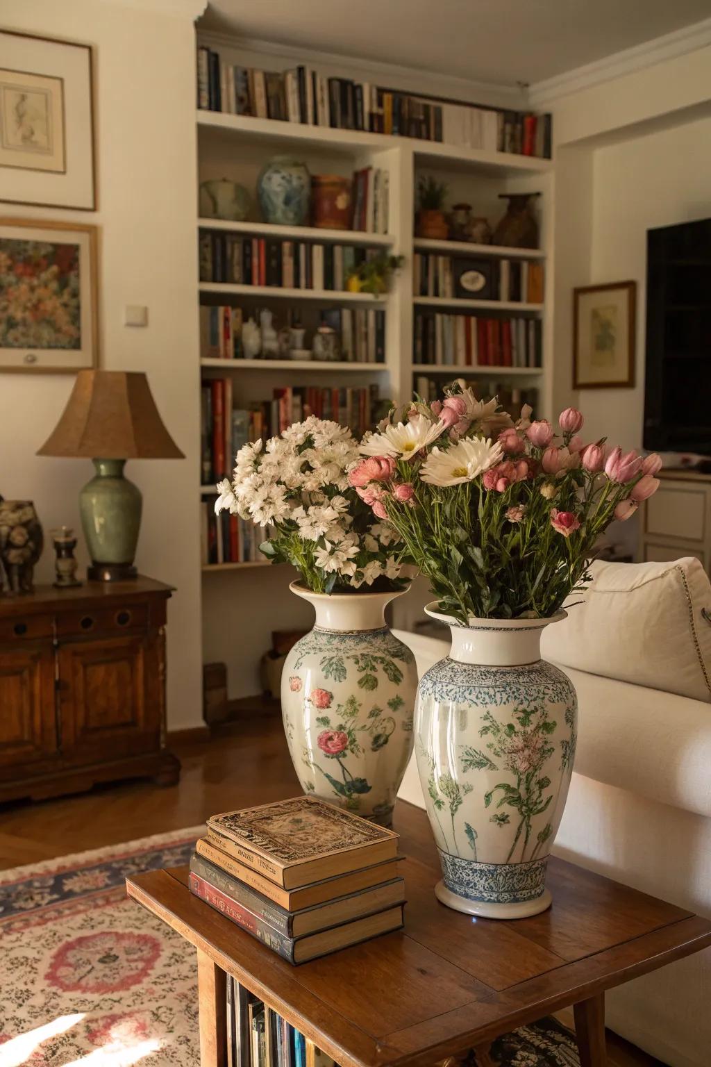 Treasured finds add character and a sense of history to this fall-themed living room.